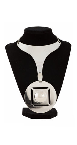 1960s Space Age Chrome Metal Collar Necklace