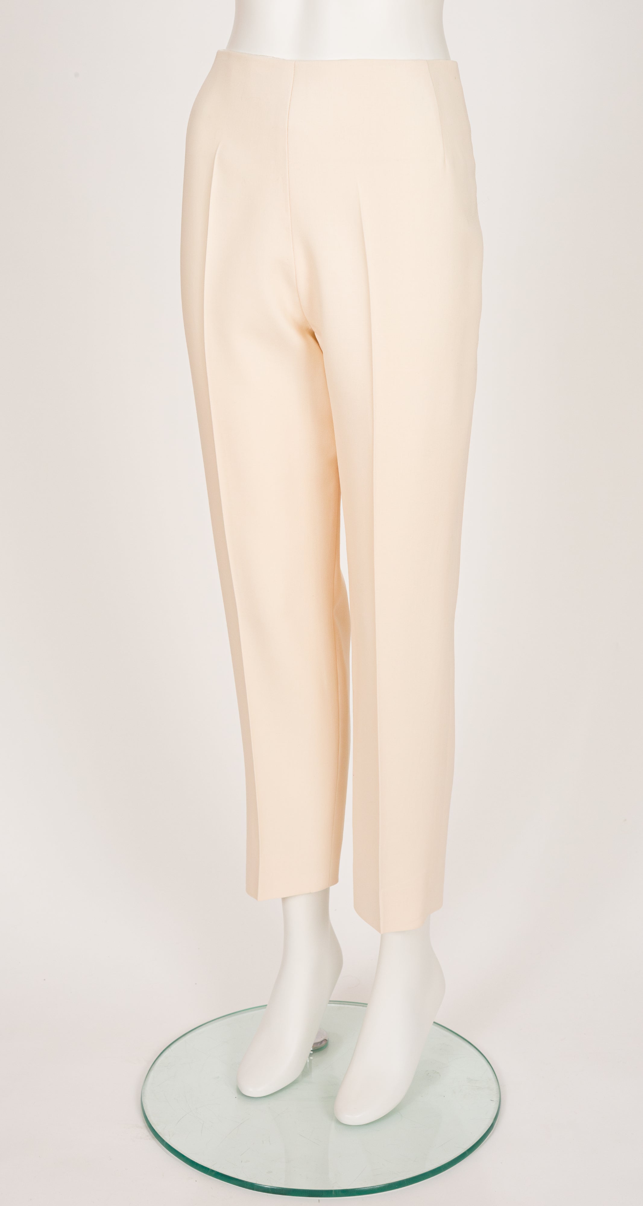 1990s Cream Wool Double-Breasted Sleeveless Pantsuit