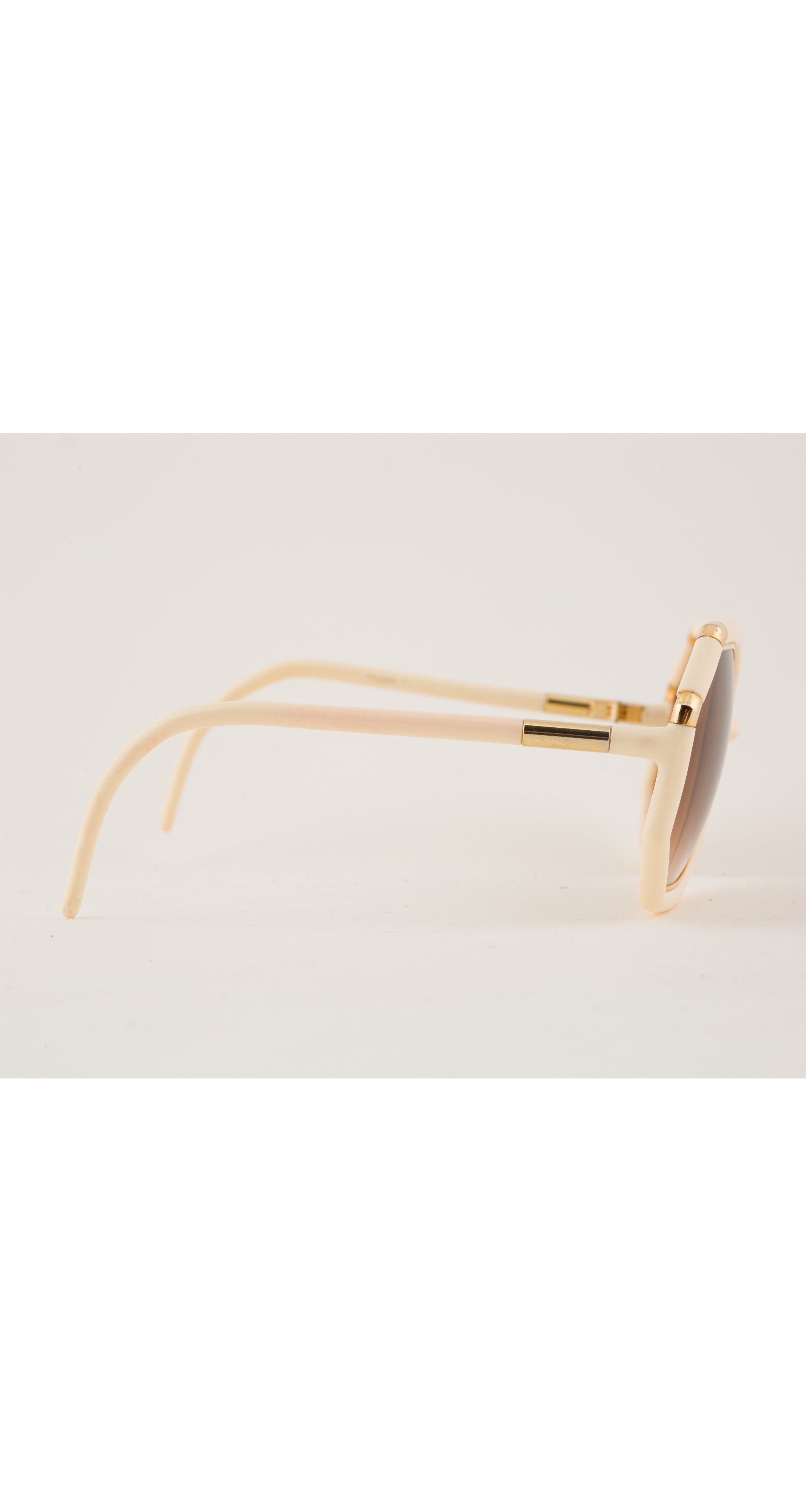 1970s Cream & Gold Gradient Oversized Sunglasses