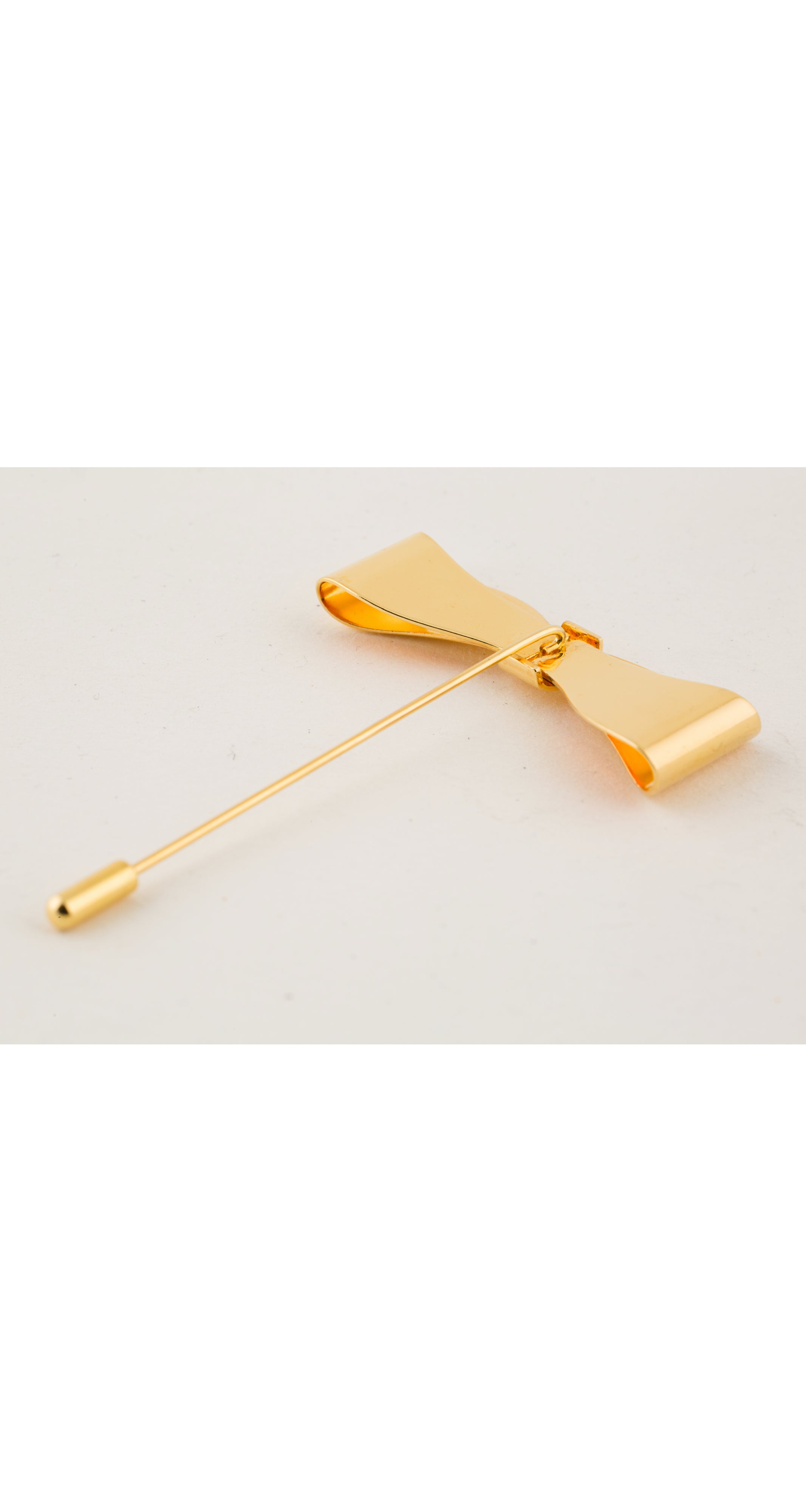 1990s Bow Gold-Tone Stick Pin Brooch