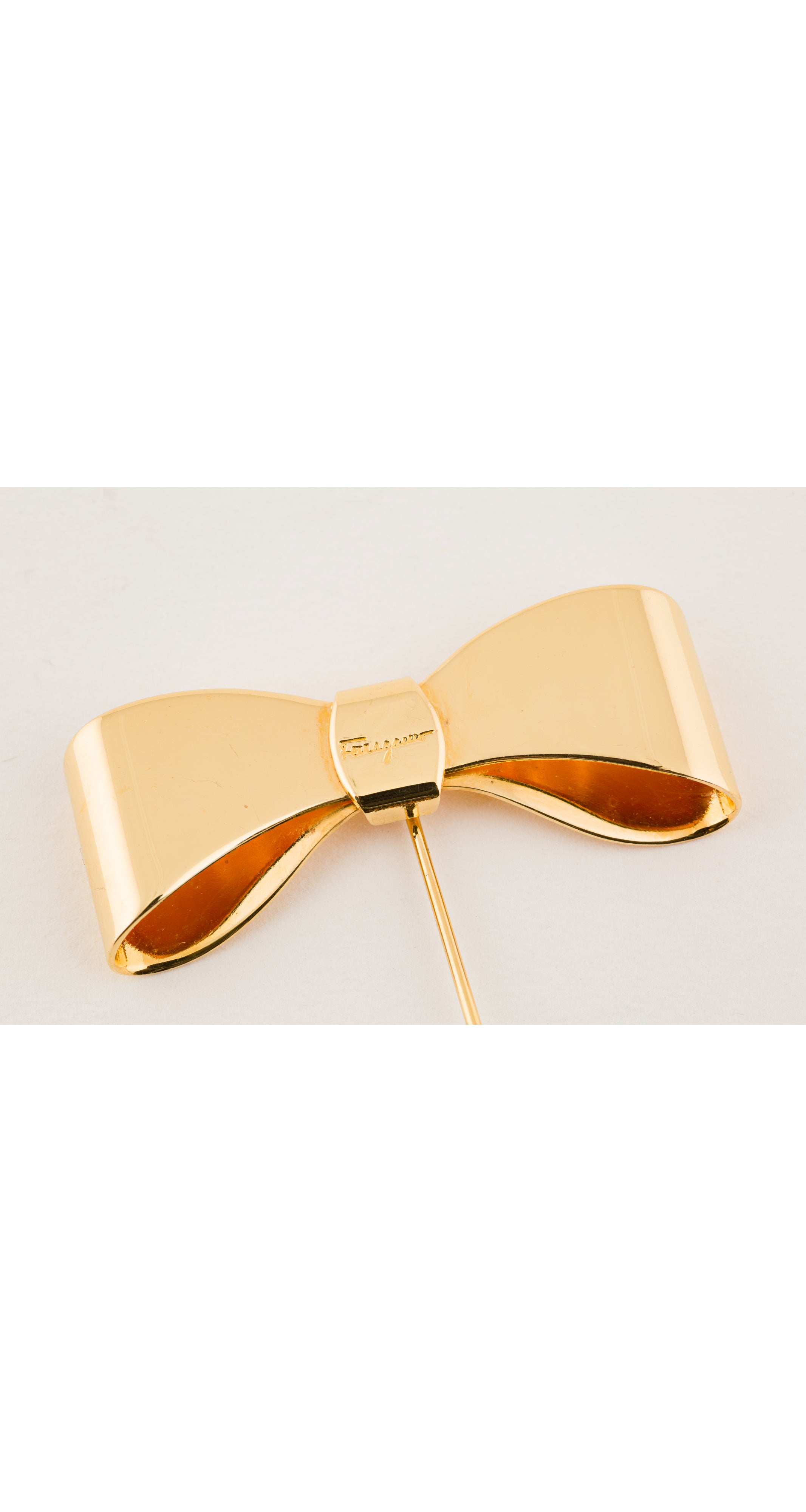 1990s Bow Gold-Tone Stick Pin Brooch