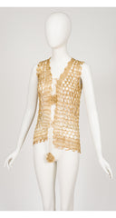 1960s Sequin Gold Metallic Woven Vest
