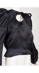 2000-01 F/W Runway Black Silk Organza Puff Sleeve Blouse