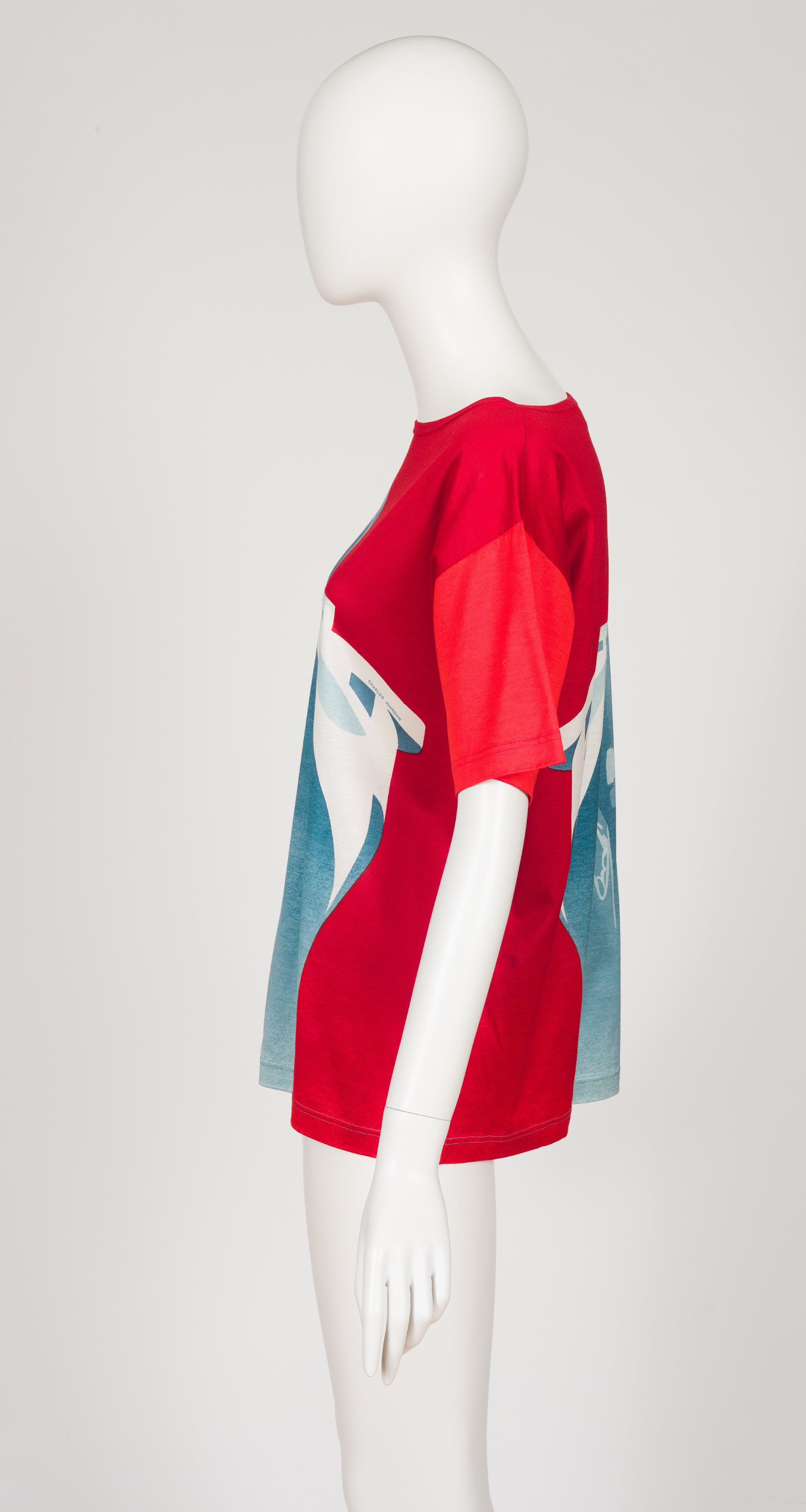 1980s Ship Graphic Red Cotton T-Shirt