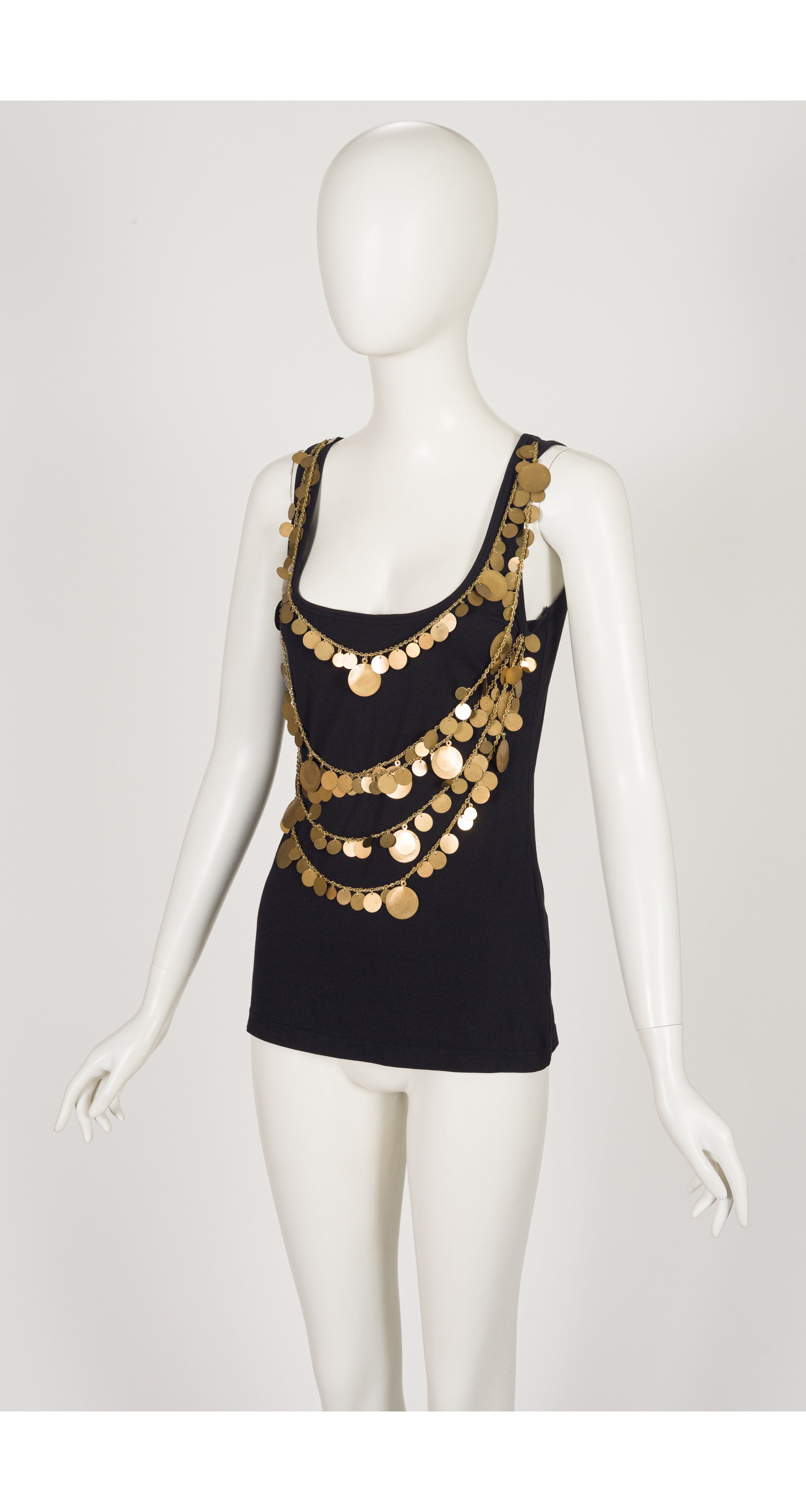 2010 Resort Gold Coin Black Cotton Jersey Tank Top