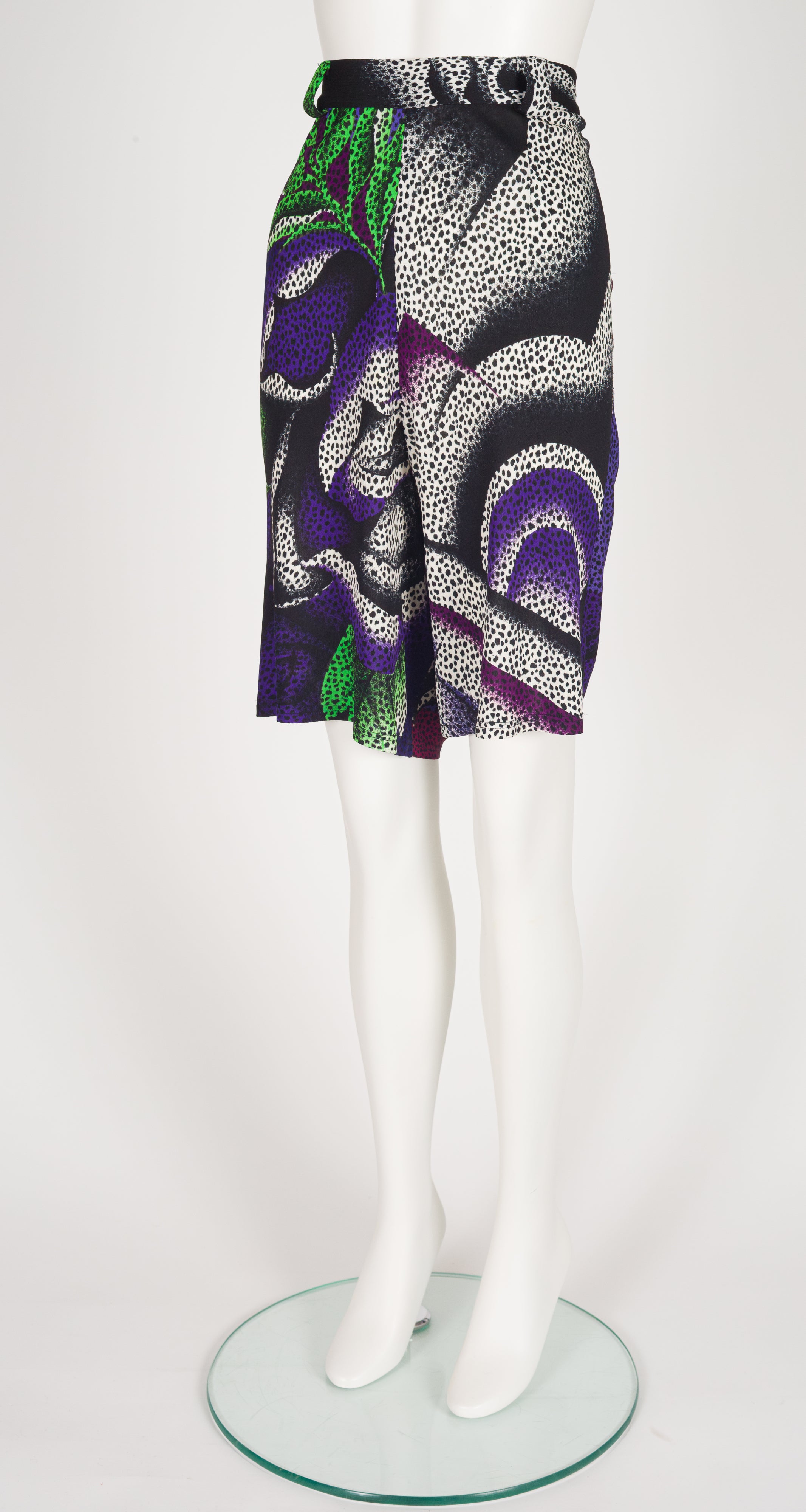 1990 S/S Abstract Graphic Print Viscose Jersey Skort