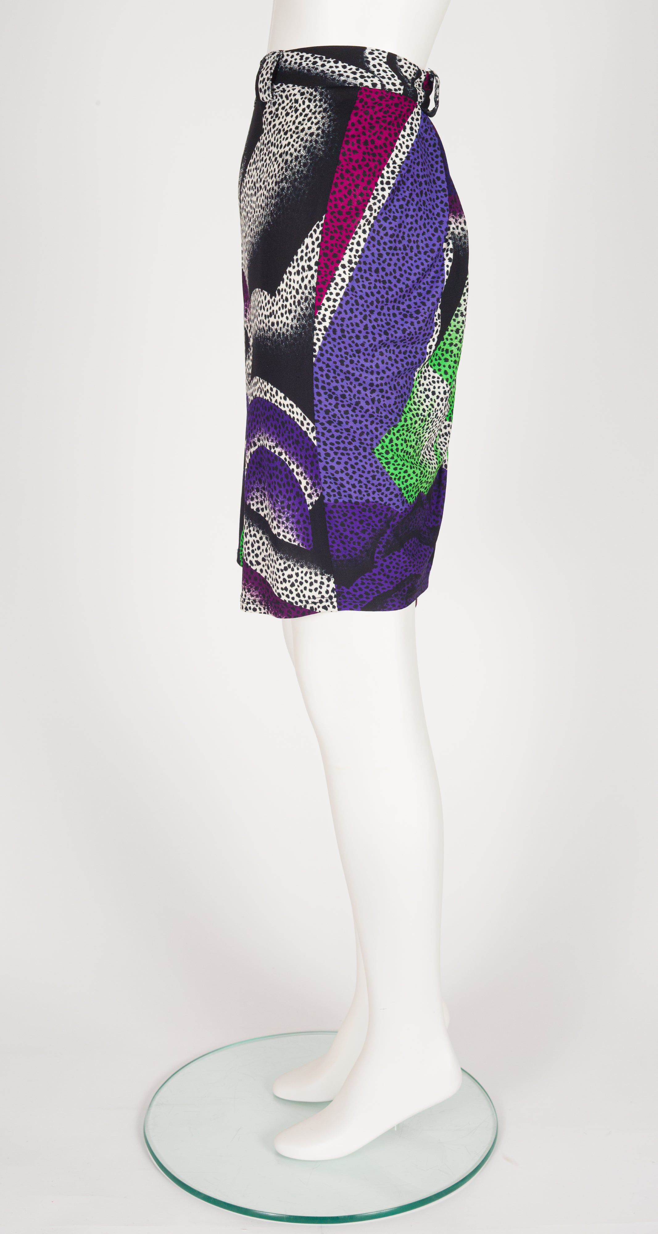 1990 S/S Abstract Graphic Print Viscose Jersey Skort