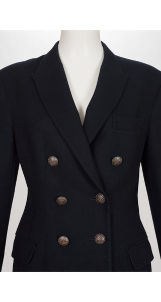 0030~BY YOSHINORI ONO Virgin Wool Blend Blazer with Removable Chest Piece