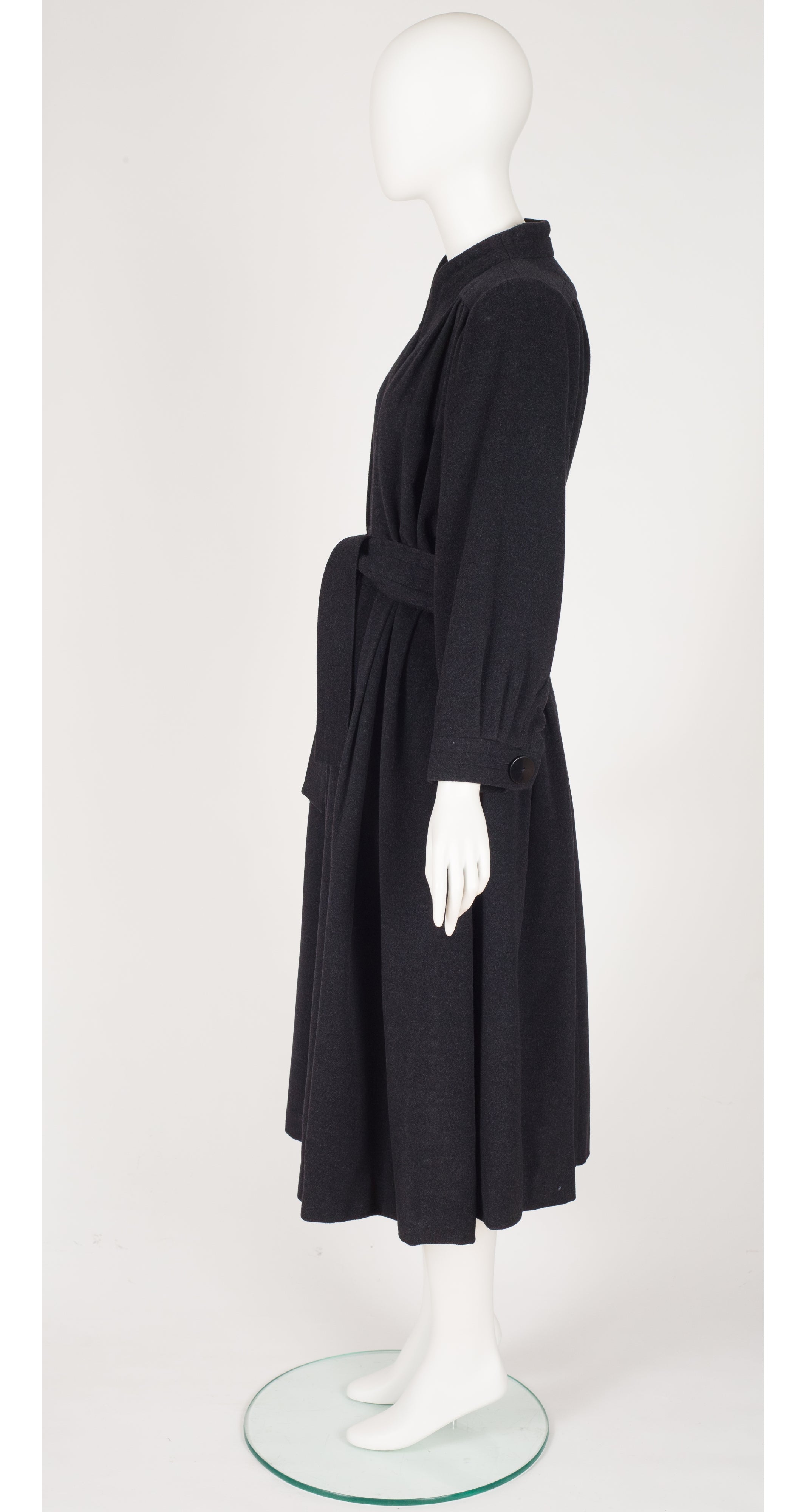 1995-96 F/W Runway Charcoal Grey Wool Pleated Coat