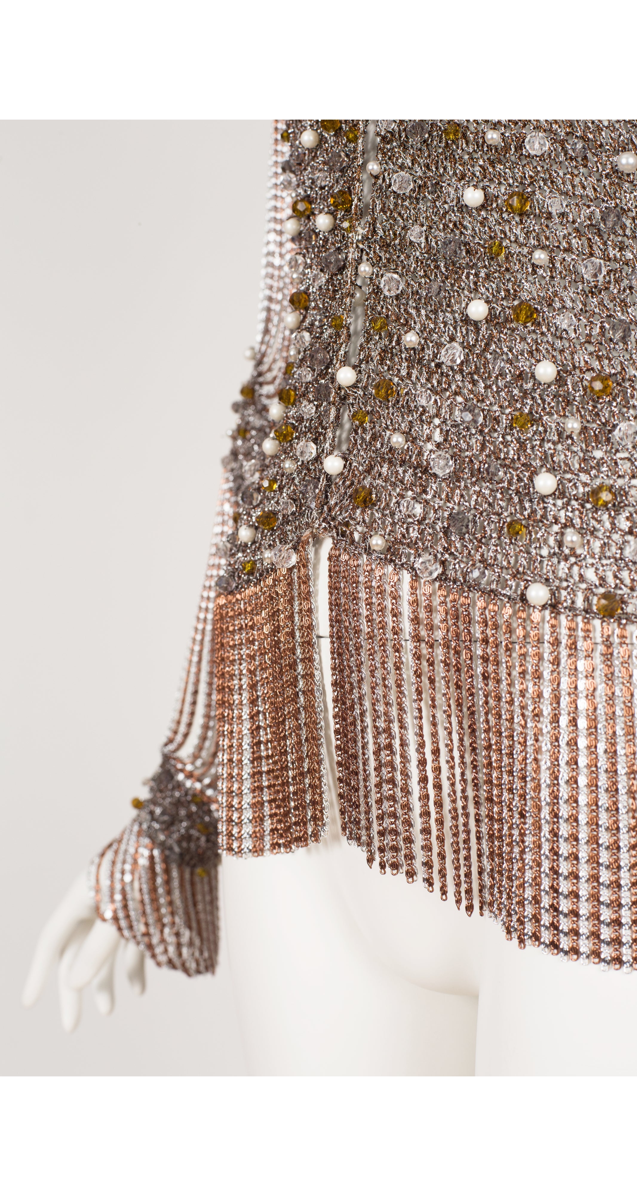 1971 Iconic Beaded Lurex Knit Chainmail Top