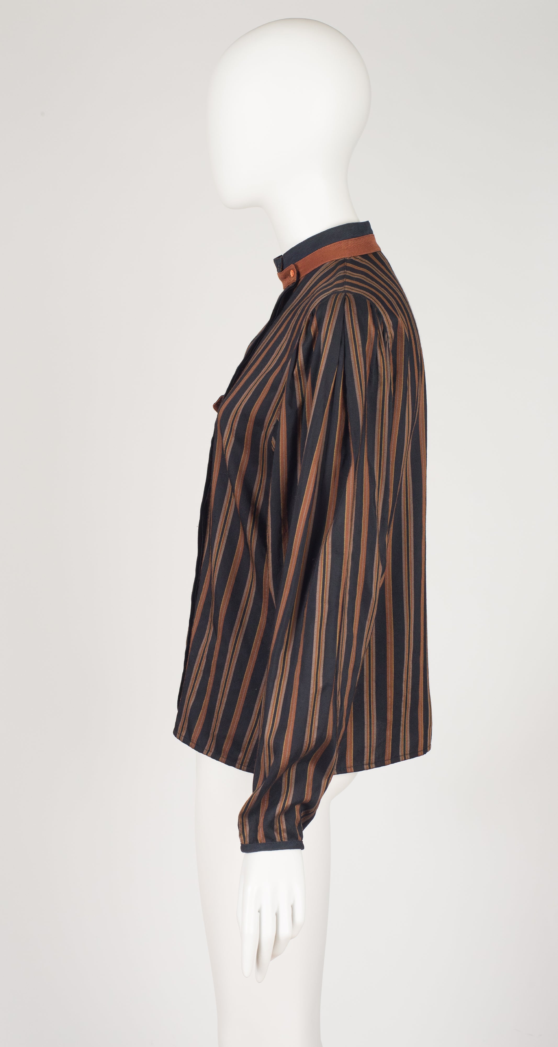 1982-83 F/W Striped Wool and Silk Dolman Sleeve Blouse