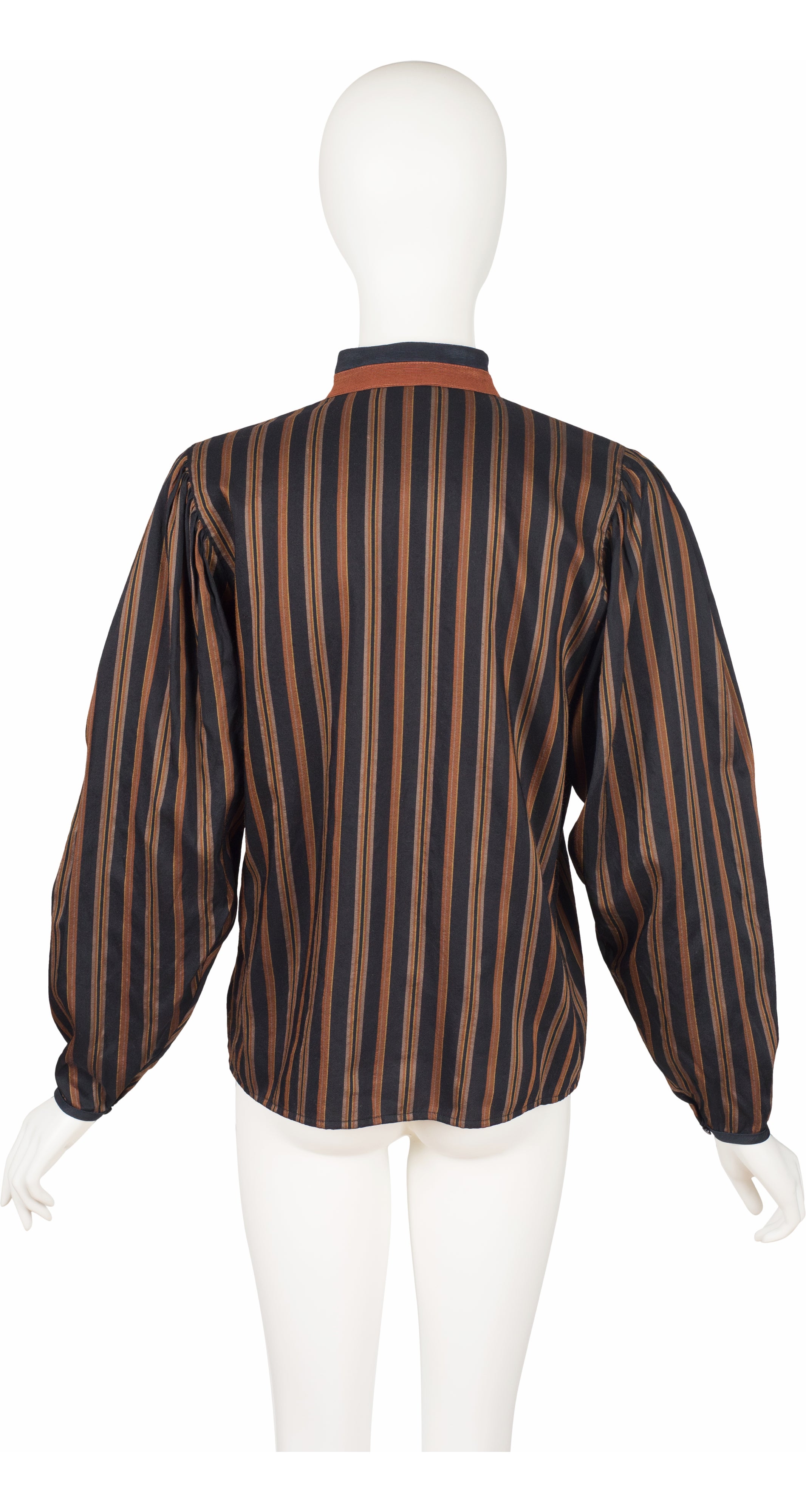 1982-83 F/W Striped Wool and Silk Dolman Sleeve Blouse