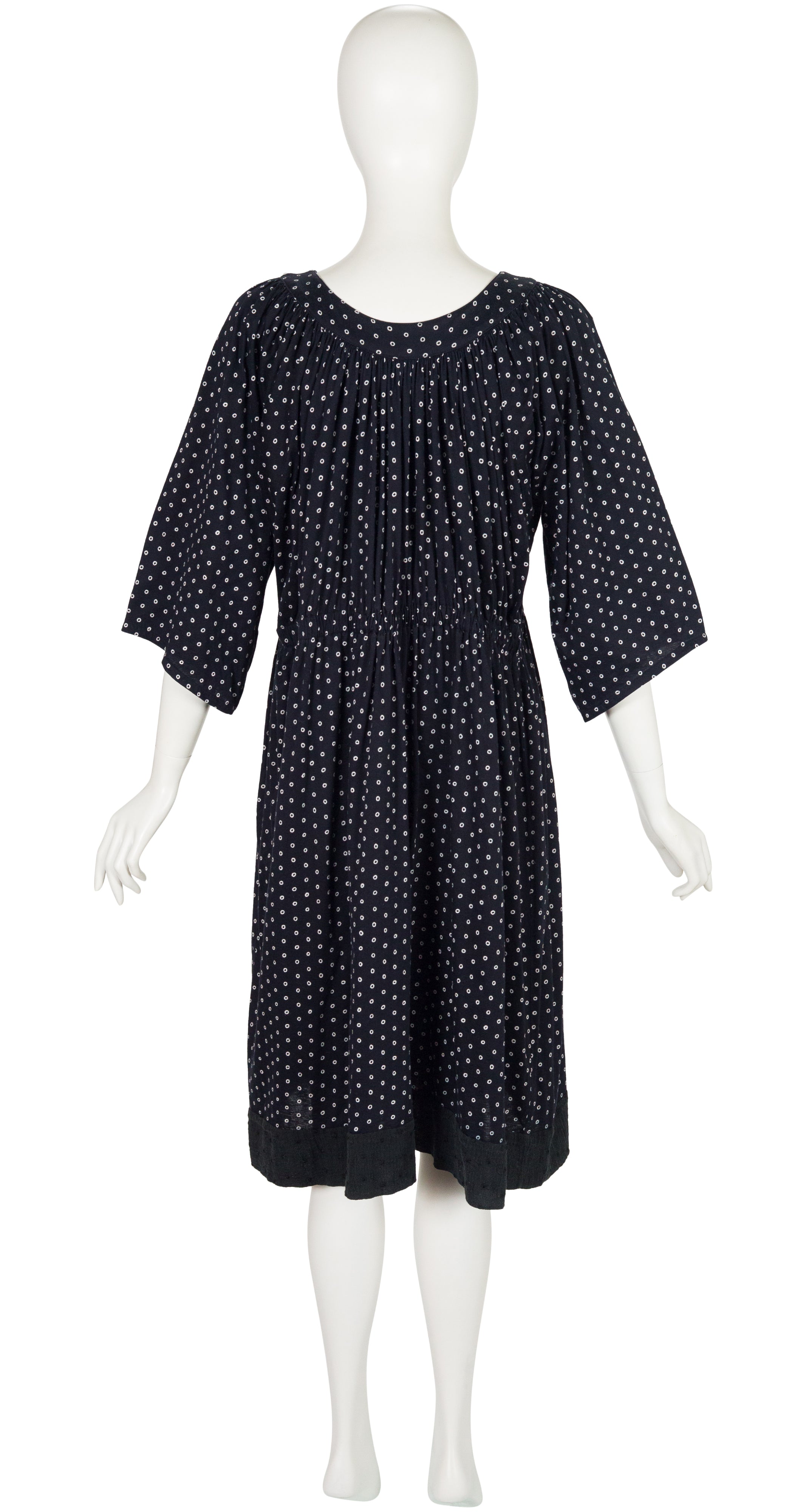 1986 S/S Black & White Dotted Cotton Jersey Dress