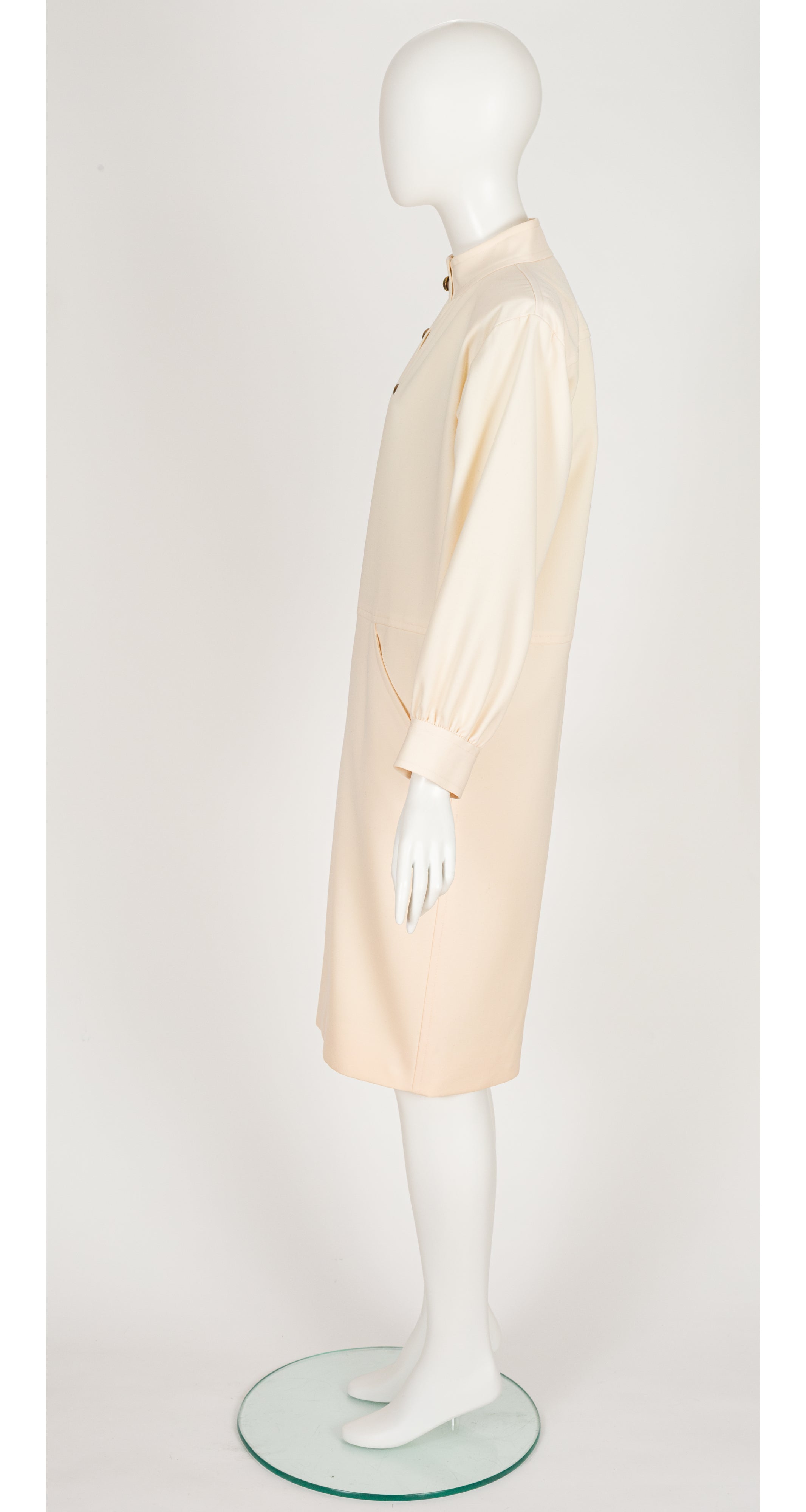 1984 S/S Cream Wool Gabardine Sack Dress