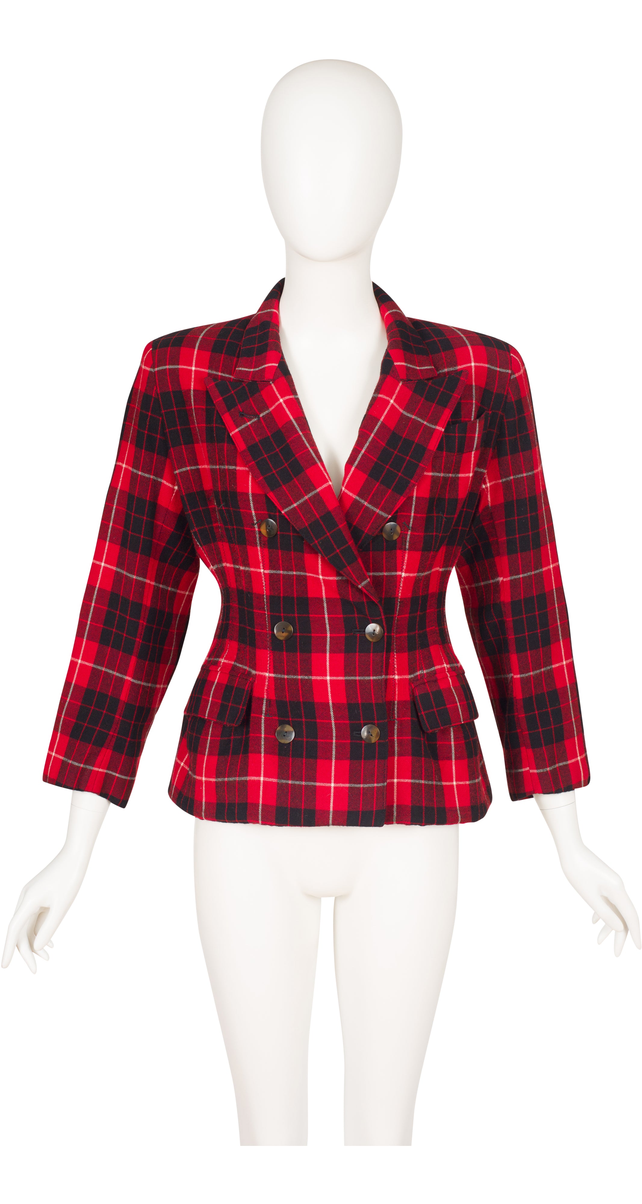 1987-88 F/W Tartan Print Wool Hourglass Jacket