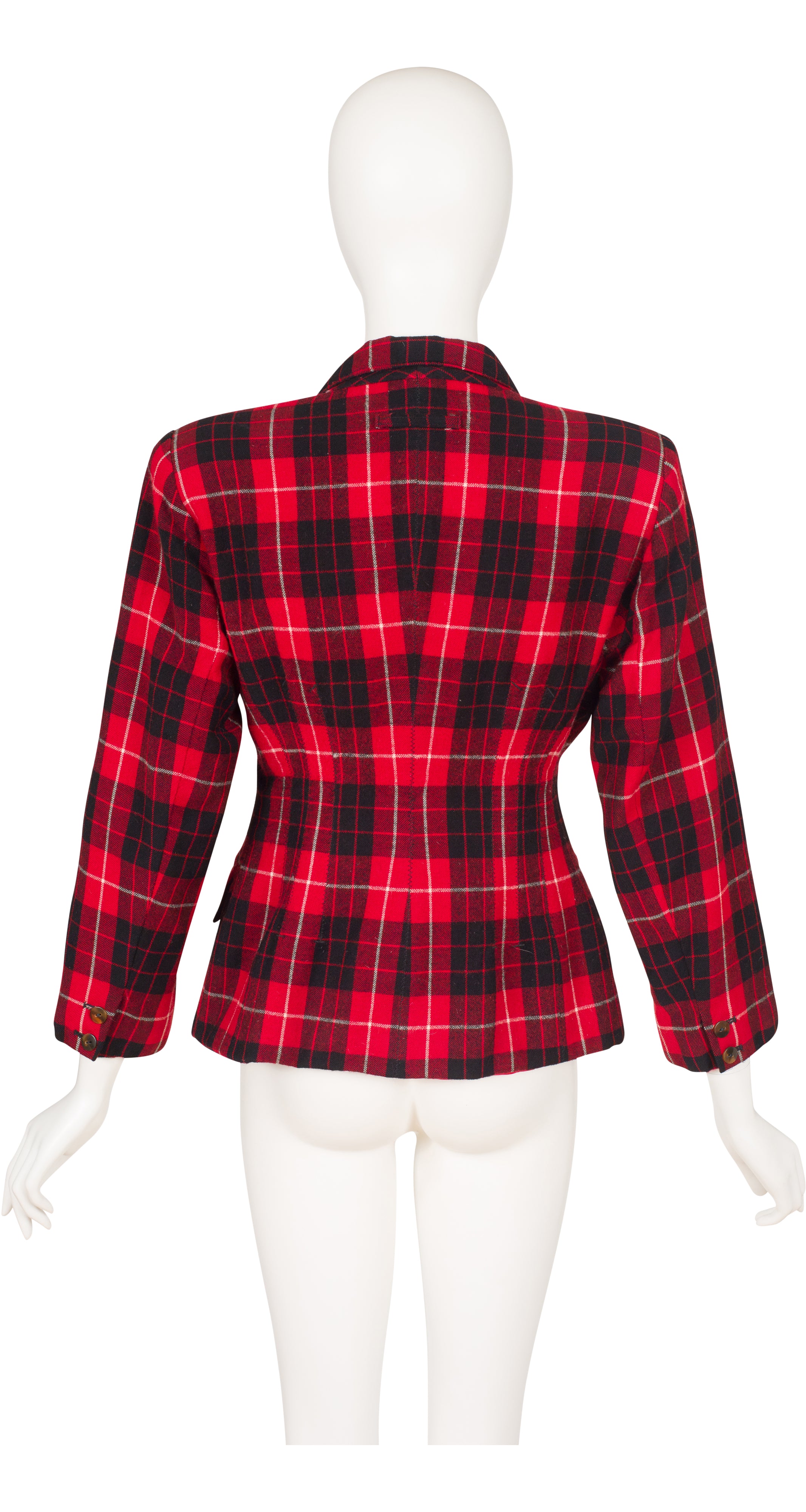 1987-88 F/W Tartan Print Wool Hourglass Jacket