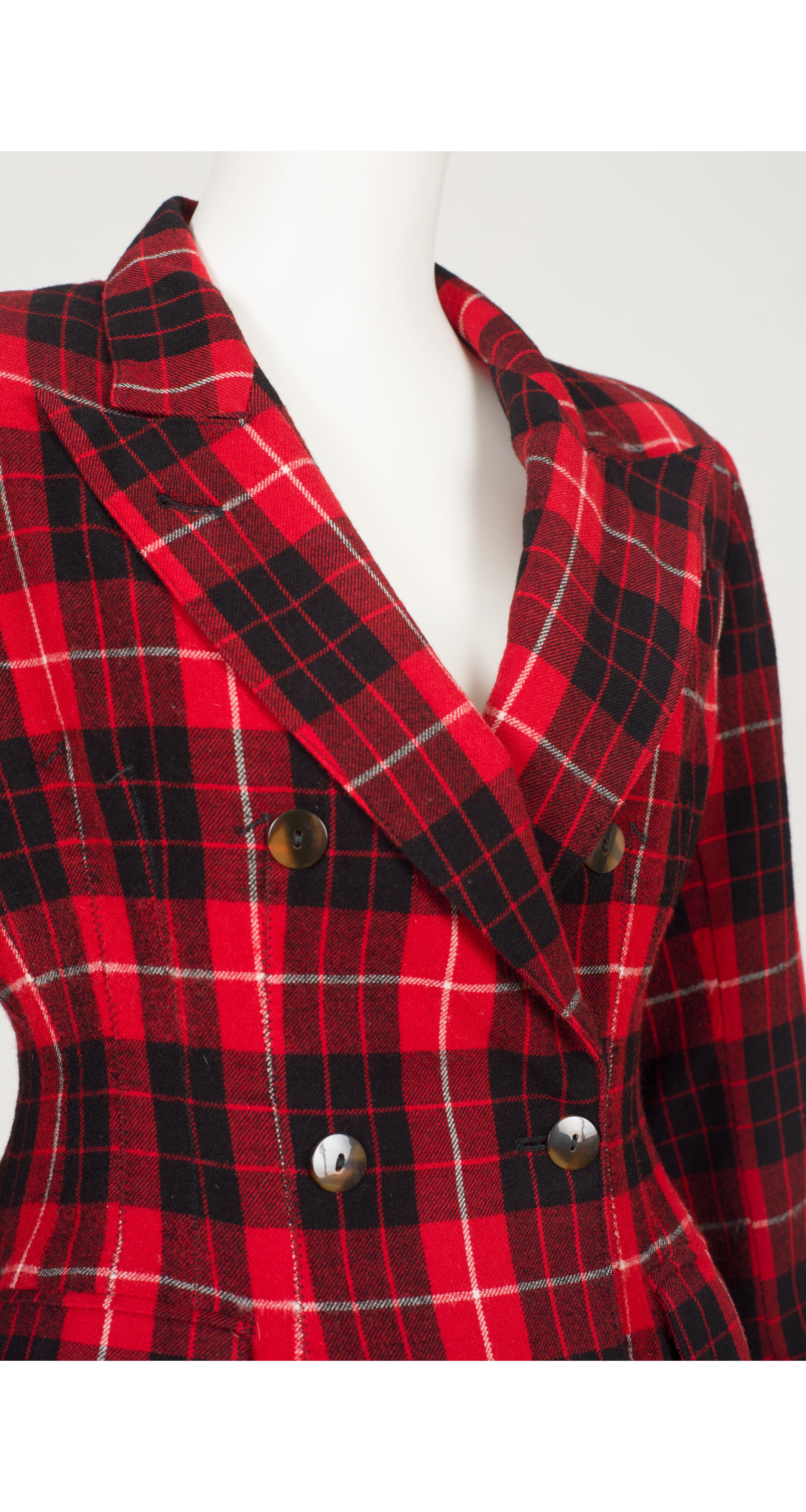 1987-88 F/W Tartan Print Wool Hourglass Jacket