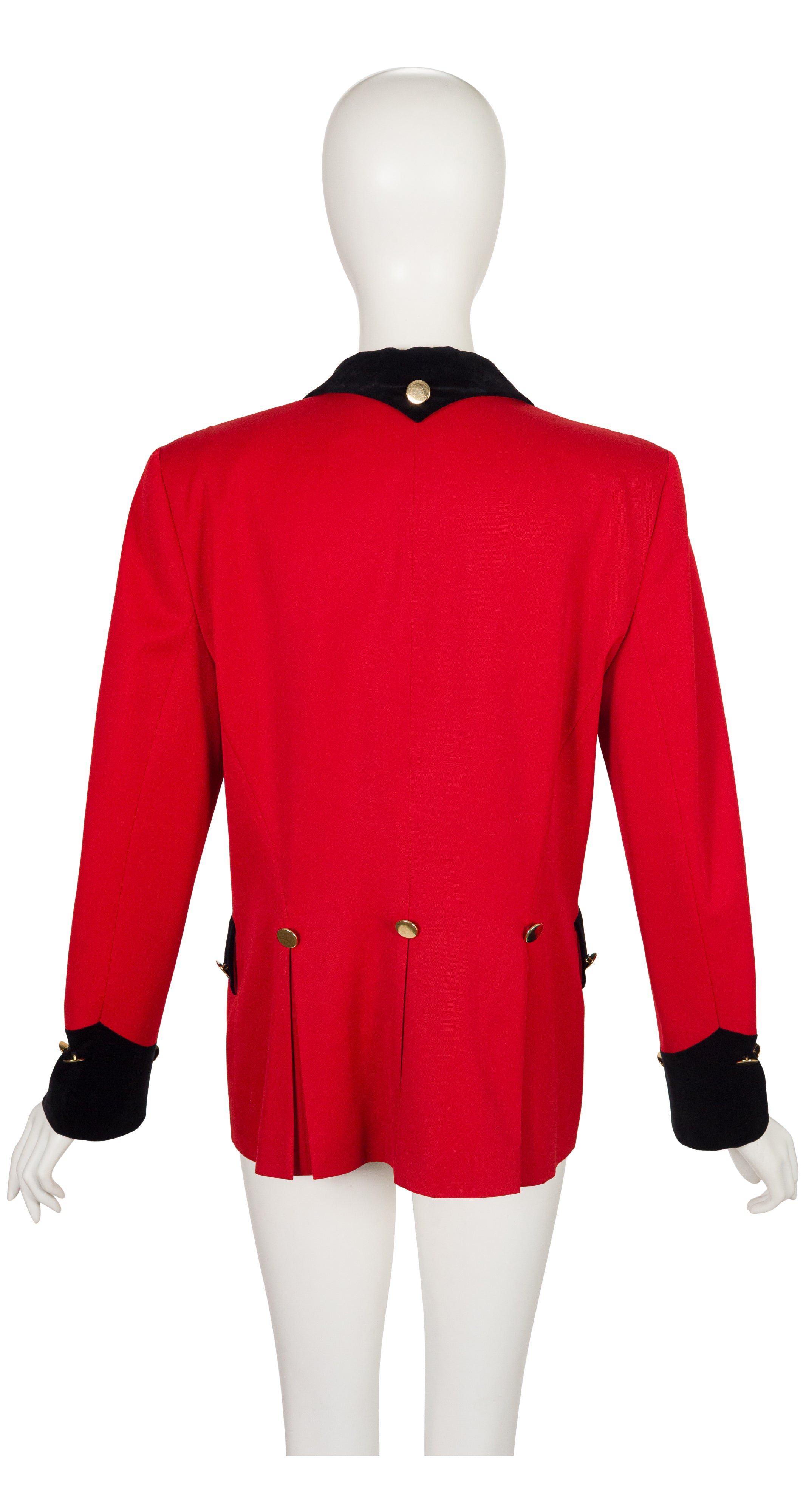 1993-94 F/W Red Wool & Black Velvet Cavalry Jacket
