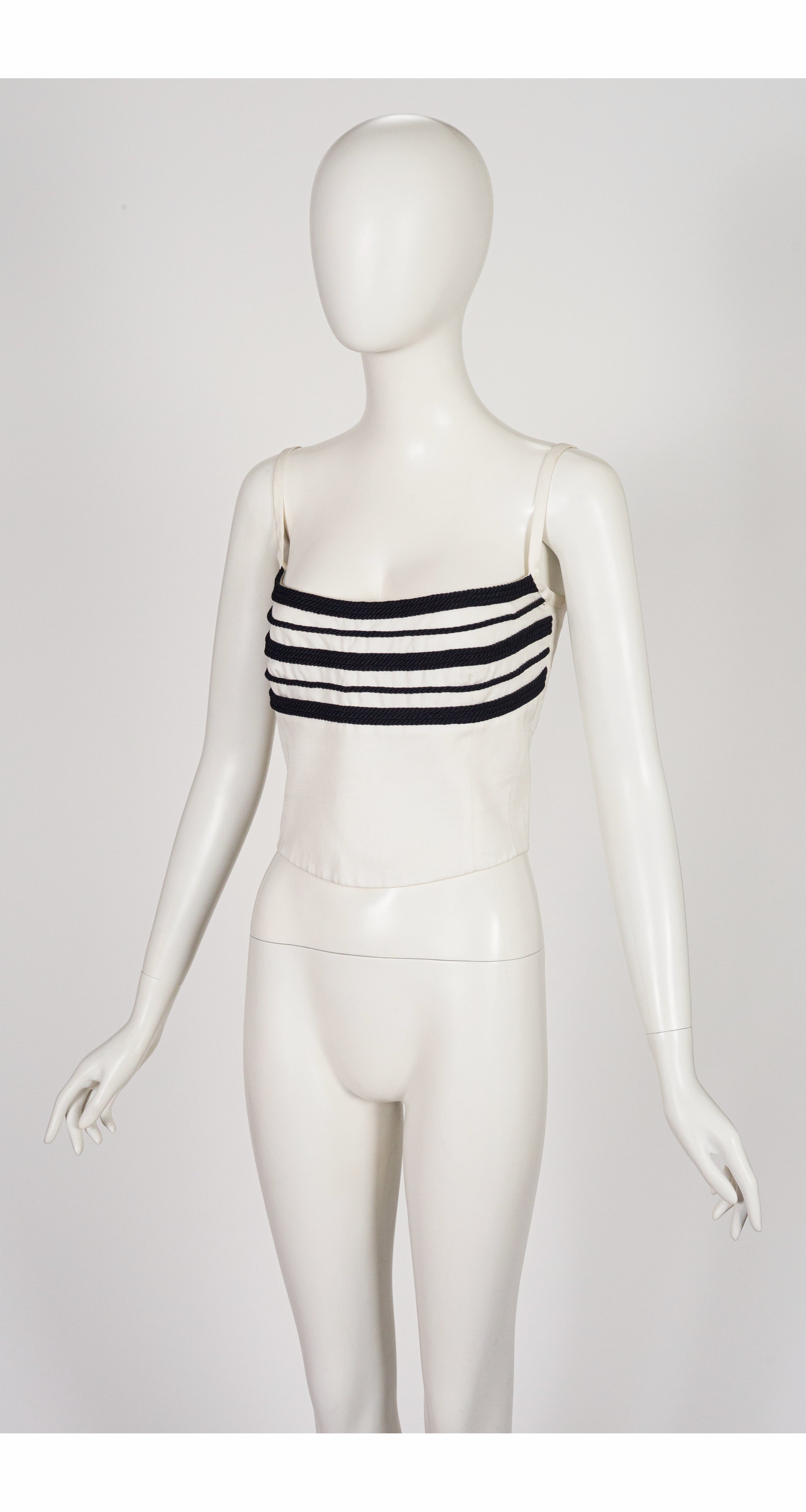 1990s NWT Nautical Rope White Bustier Top