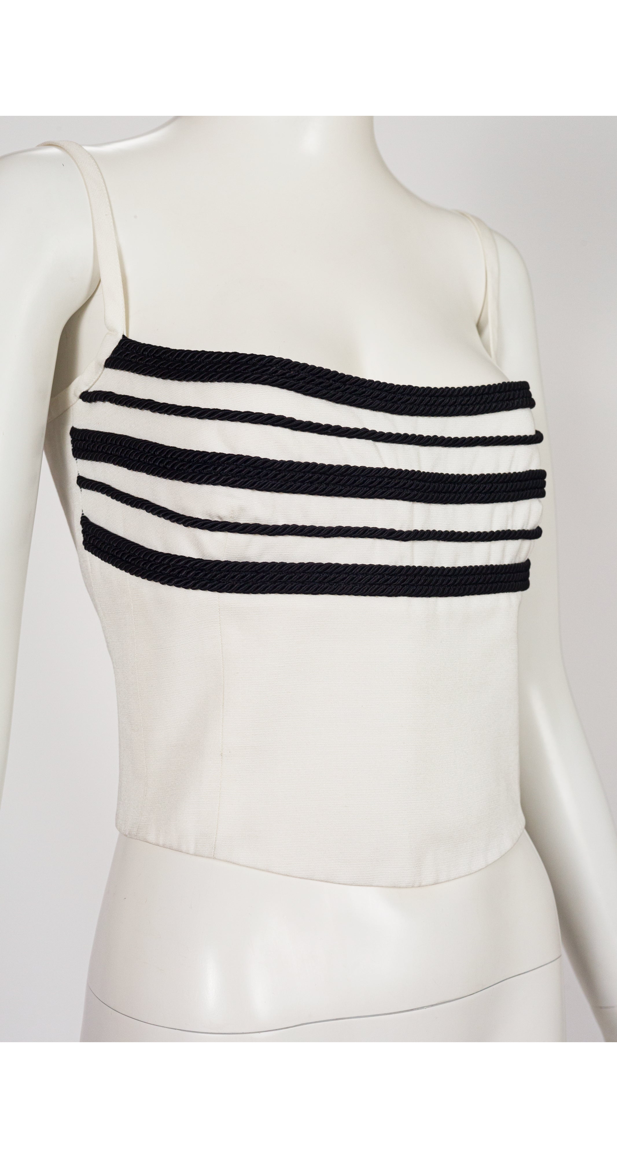 1990s NWT Nautical Rope White Bustier Top