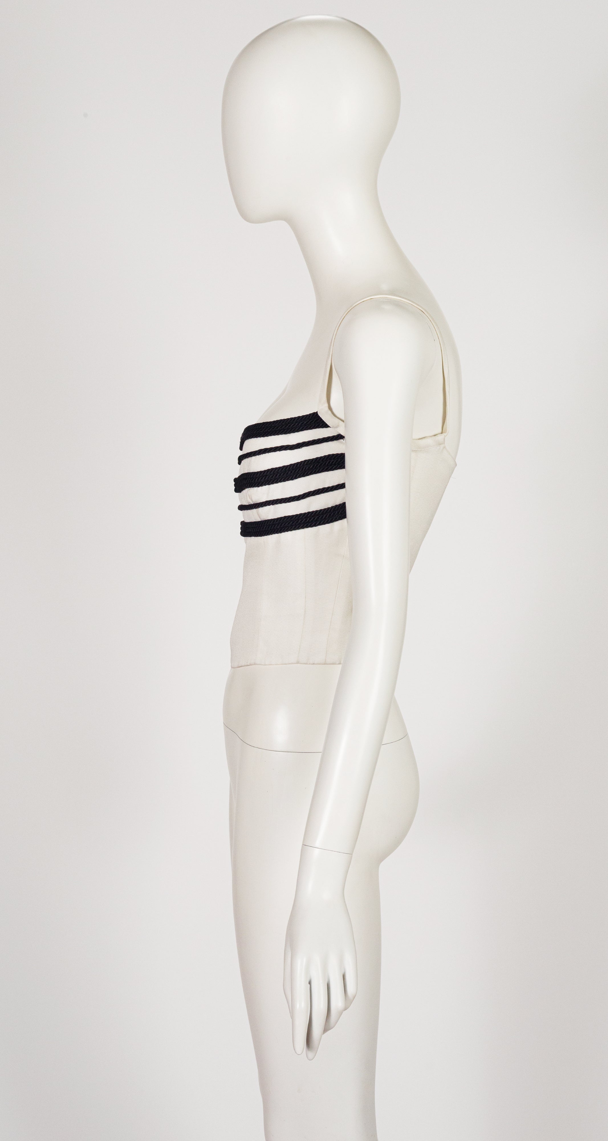 1990s NWT Nautical Rope White Bustier Top