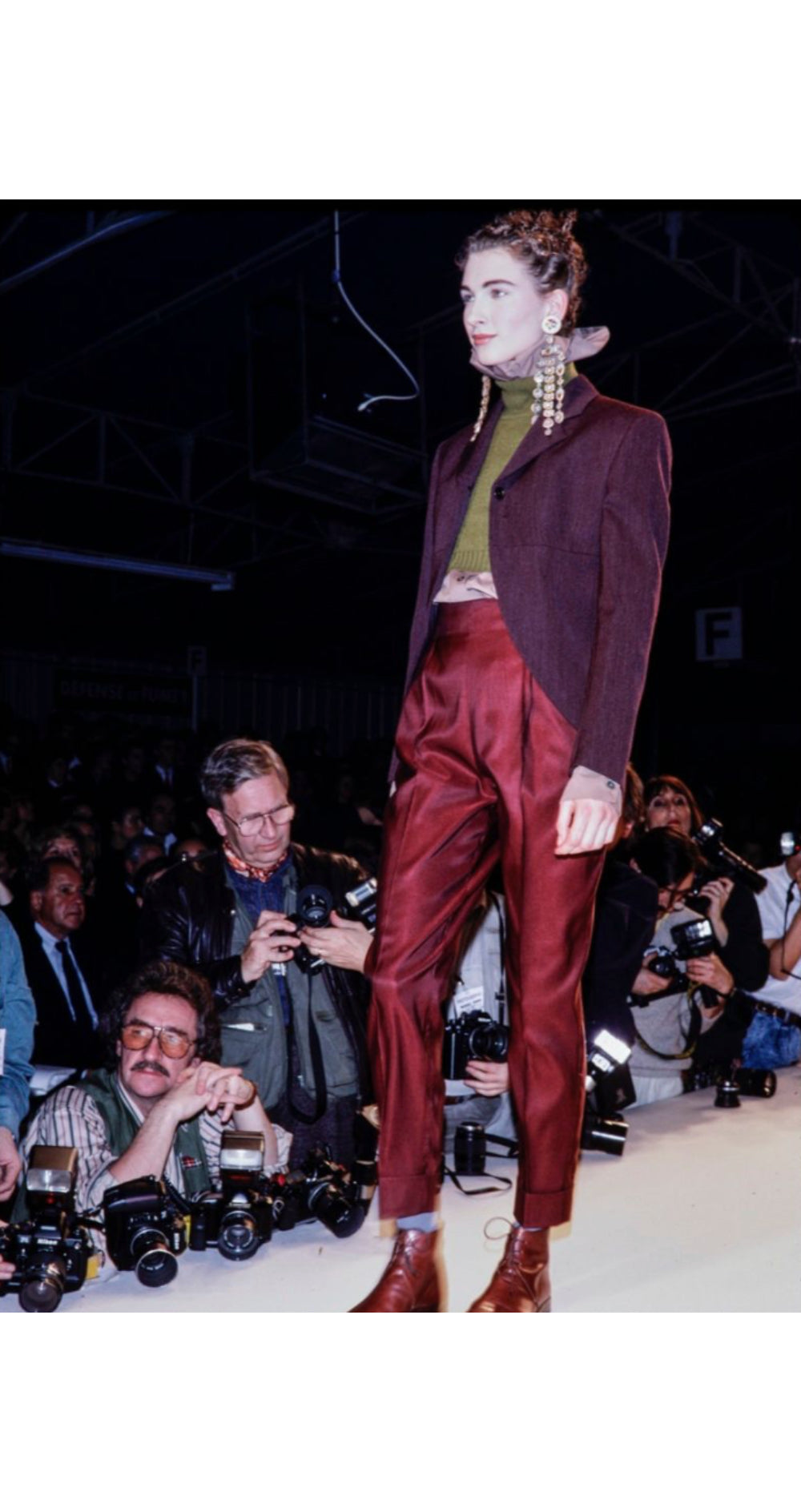 1989-90 F/W Iridescent Purple Silk High-Waisted Trousers