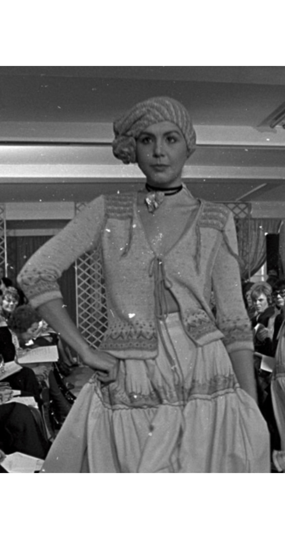 1977 S/S Runway Pastel Floral Knit Tassel Cardigan