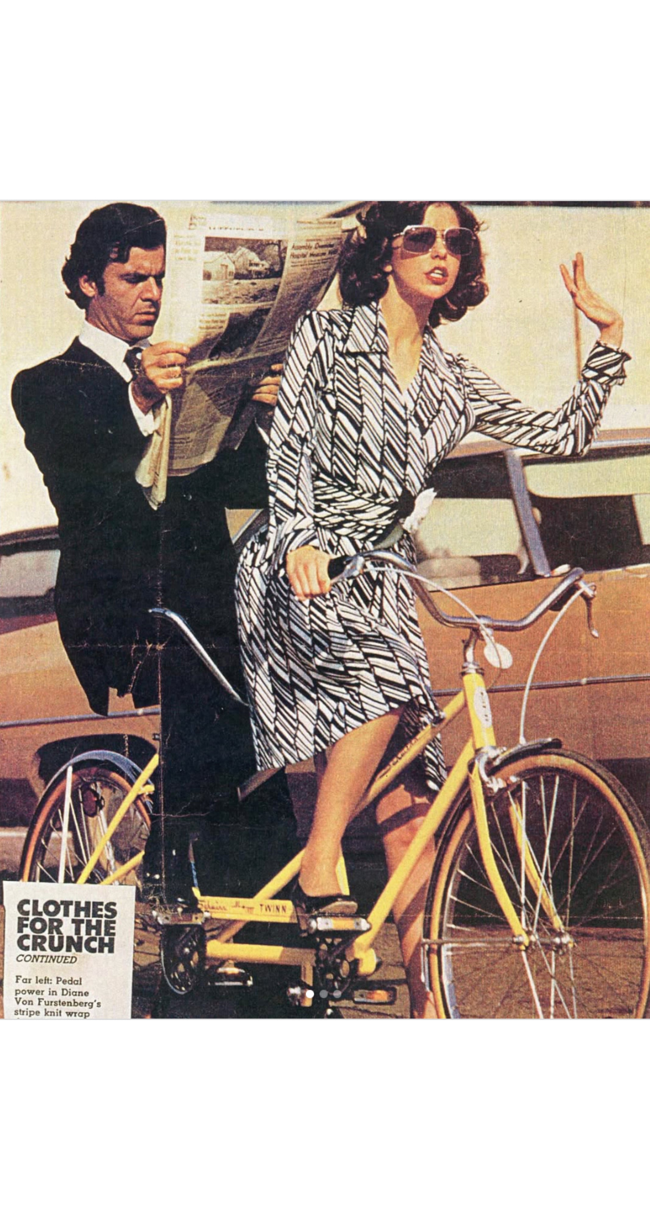 1970s Geometric Print Jersey Wrap Top & Pants Set