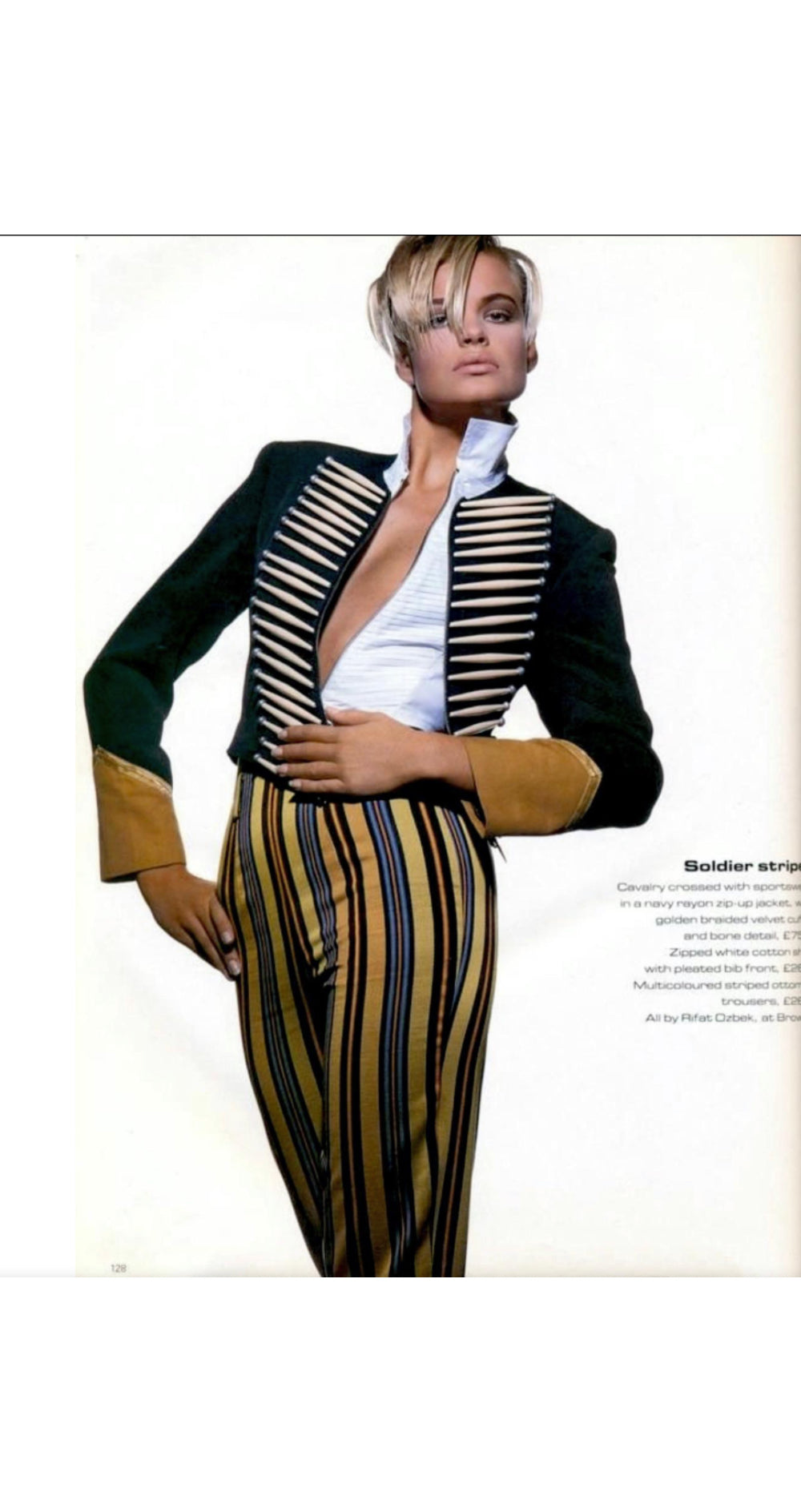 1992 S/S Iconic "Bone" Black Crepe Mini Skirt Suit