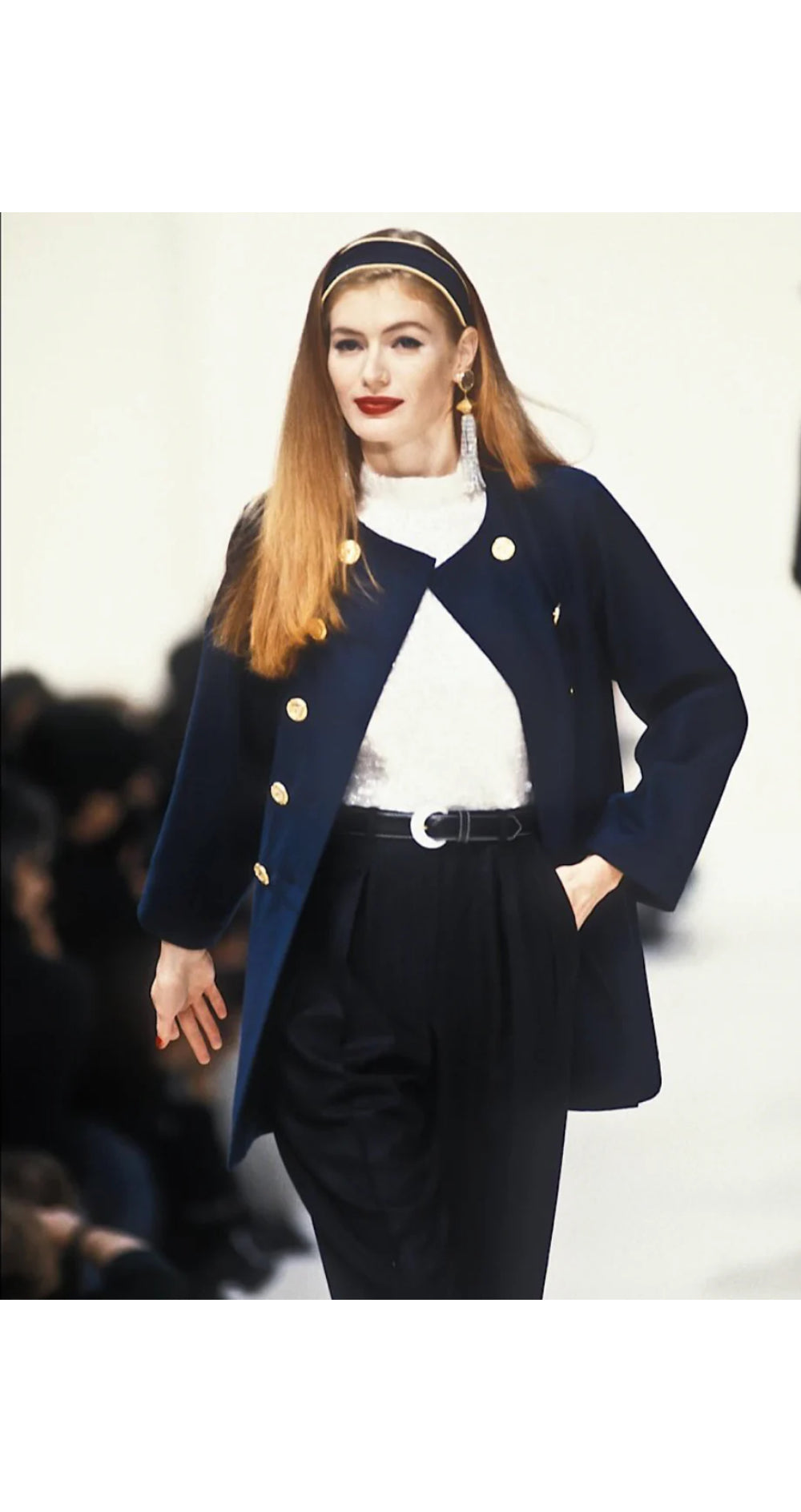 1992 S/S Nautical Red Wool Double-Breasted Pea Coat