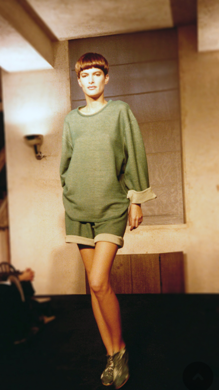 1985 S/S Sage Linen Knit Slouchy Sweater