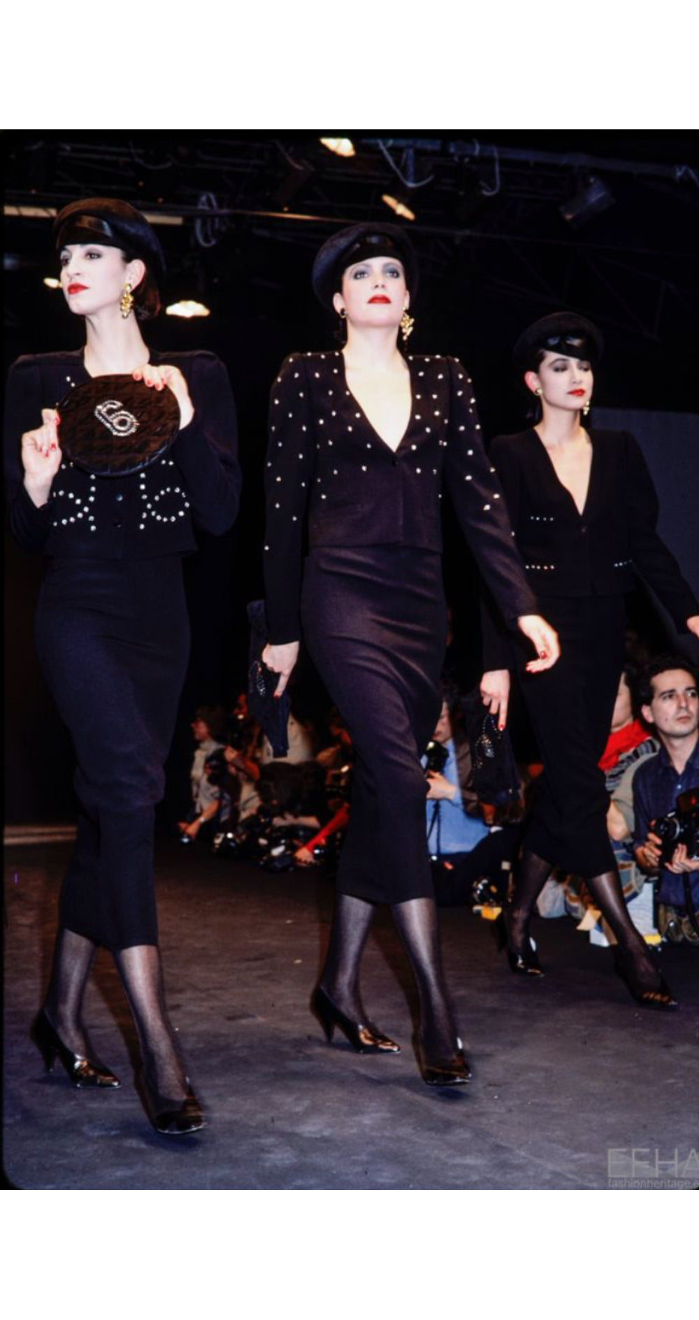 1988-85 F/W Rhinestone Encrusted Black Rayon Bolero Jacket