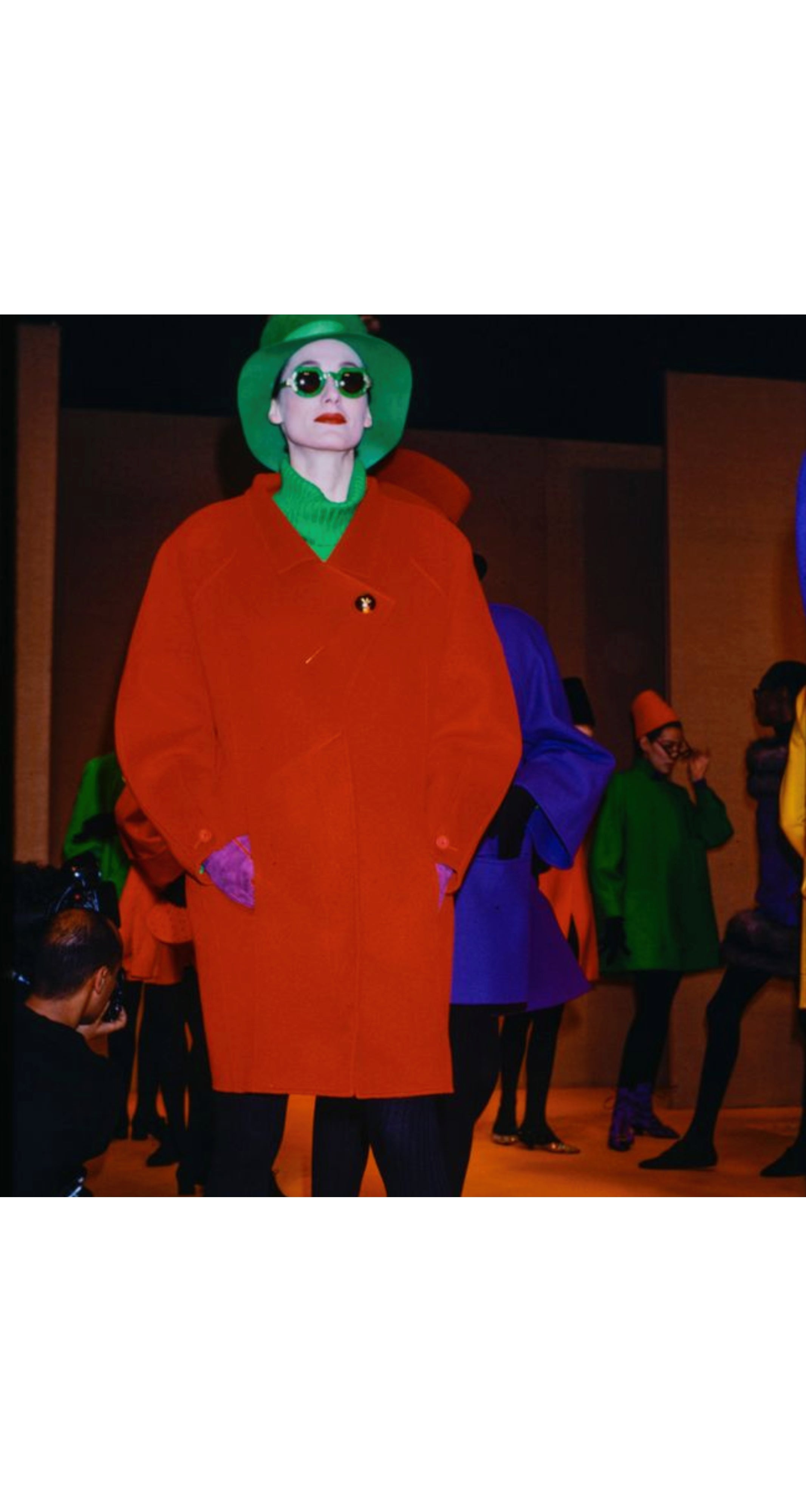 1988-89 F/W Red Double-Faced Wool Oversized Coat