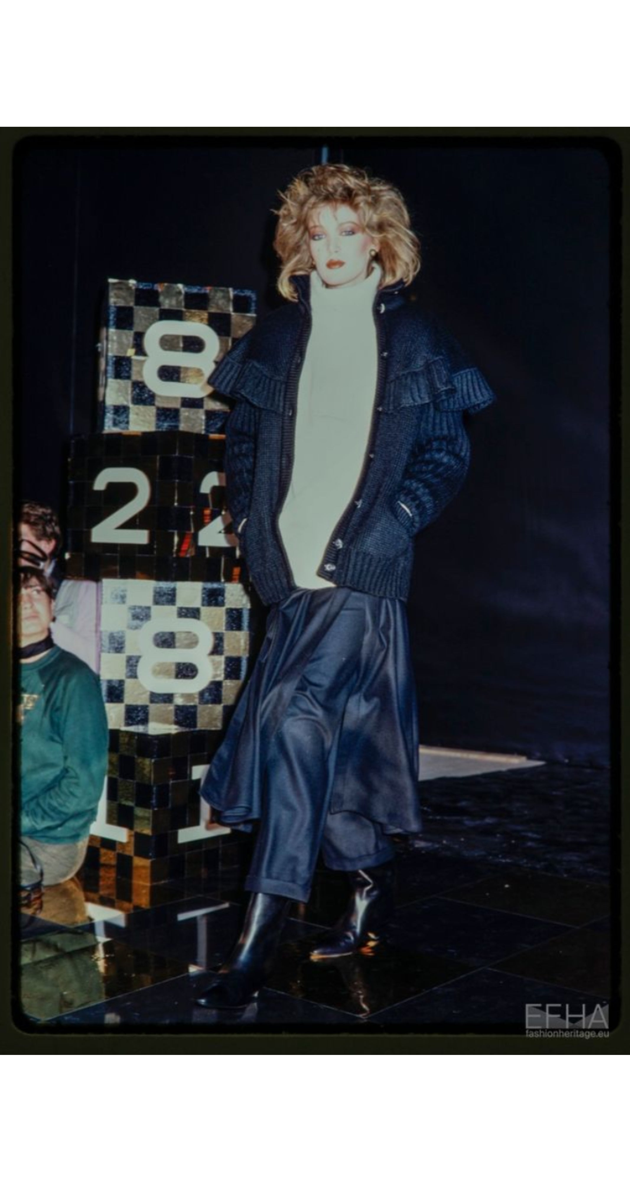 1981-82 F/W Gray Mohair Knit Capelet Cardigan