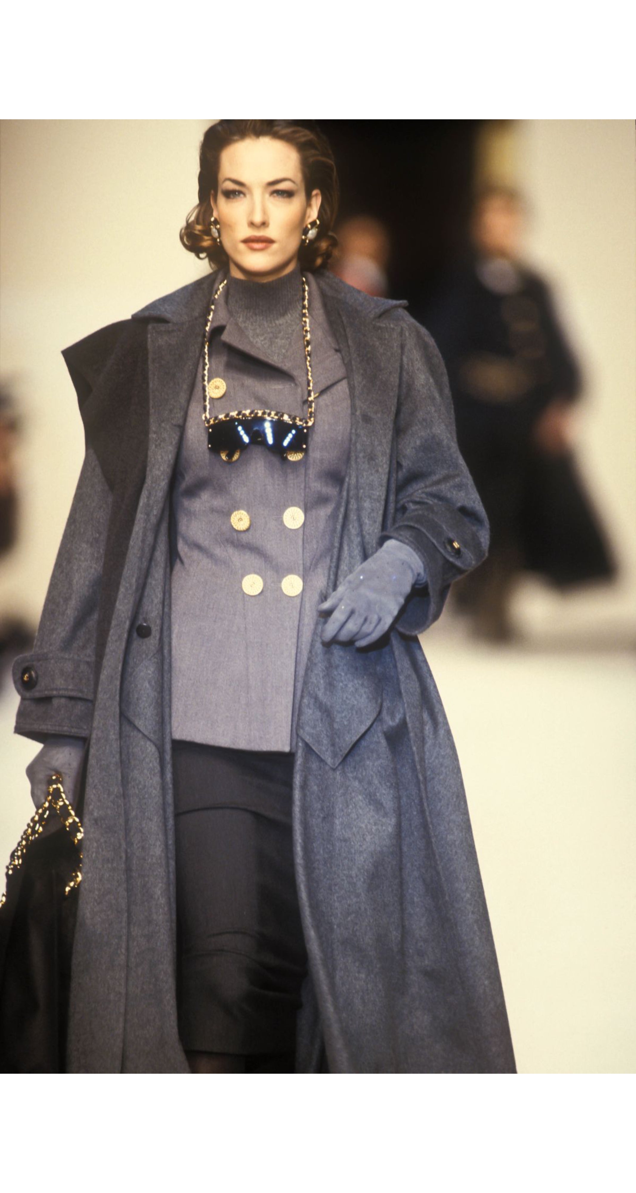 1992 F/W Gray Wool Double-Breasted Skirt Suit