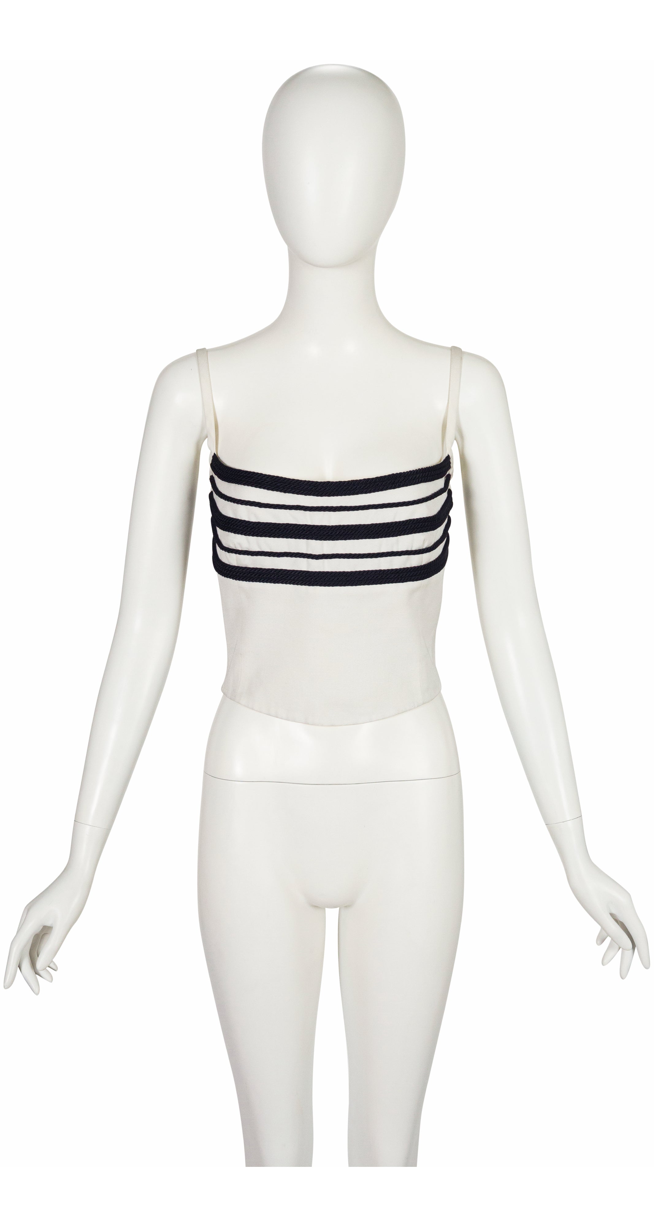 1990s NWT Nautical Rope White Bustier Top