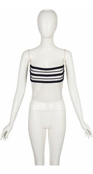 Gianfranco Ferré 1990s NWT Nautical Rope White Bustier Top