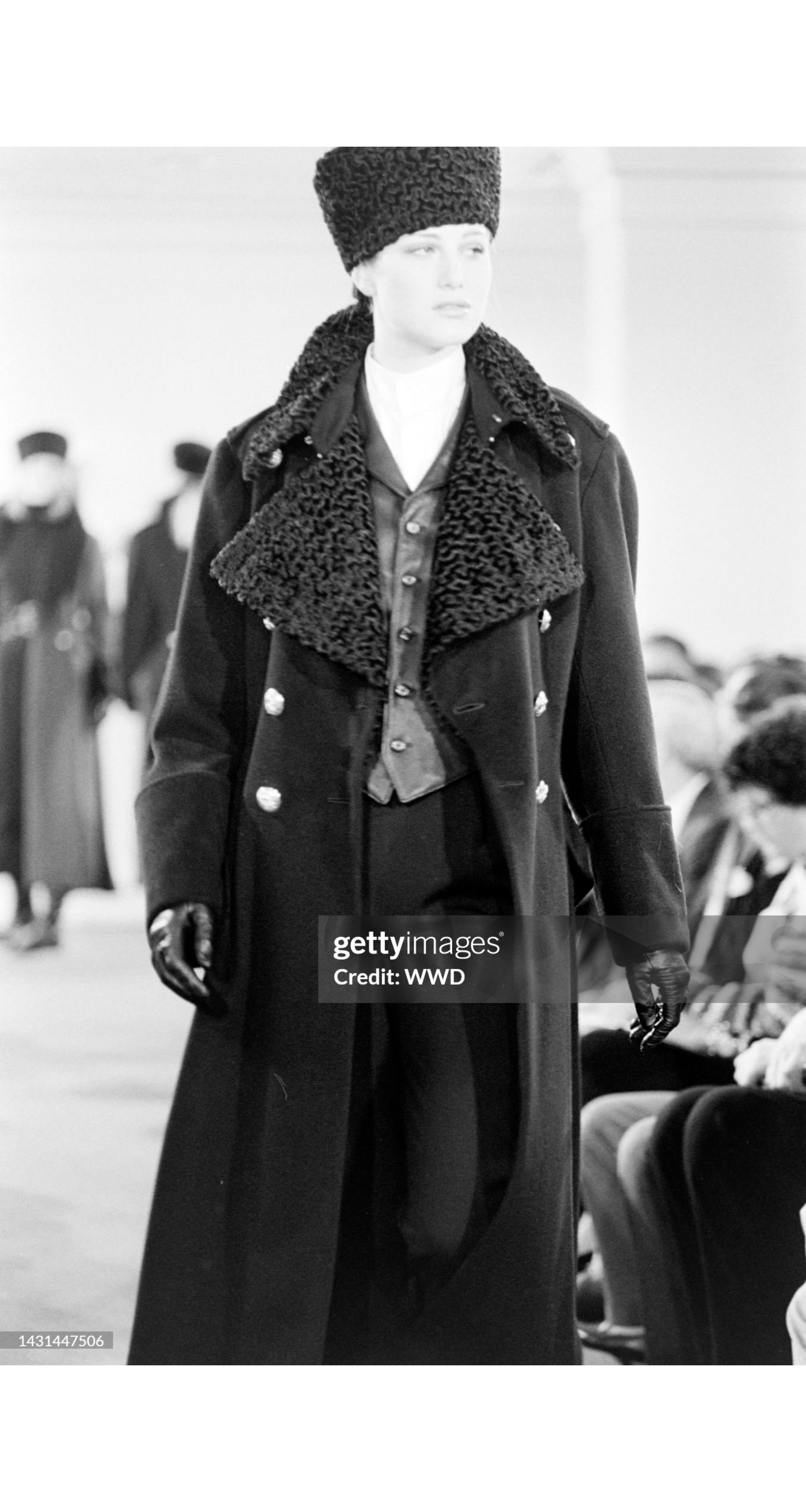 1993-94 F/W Astrakhan Black Wool Military Coat