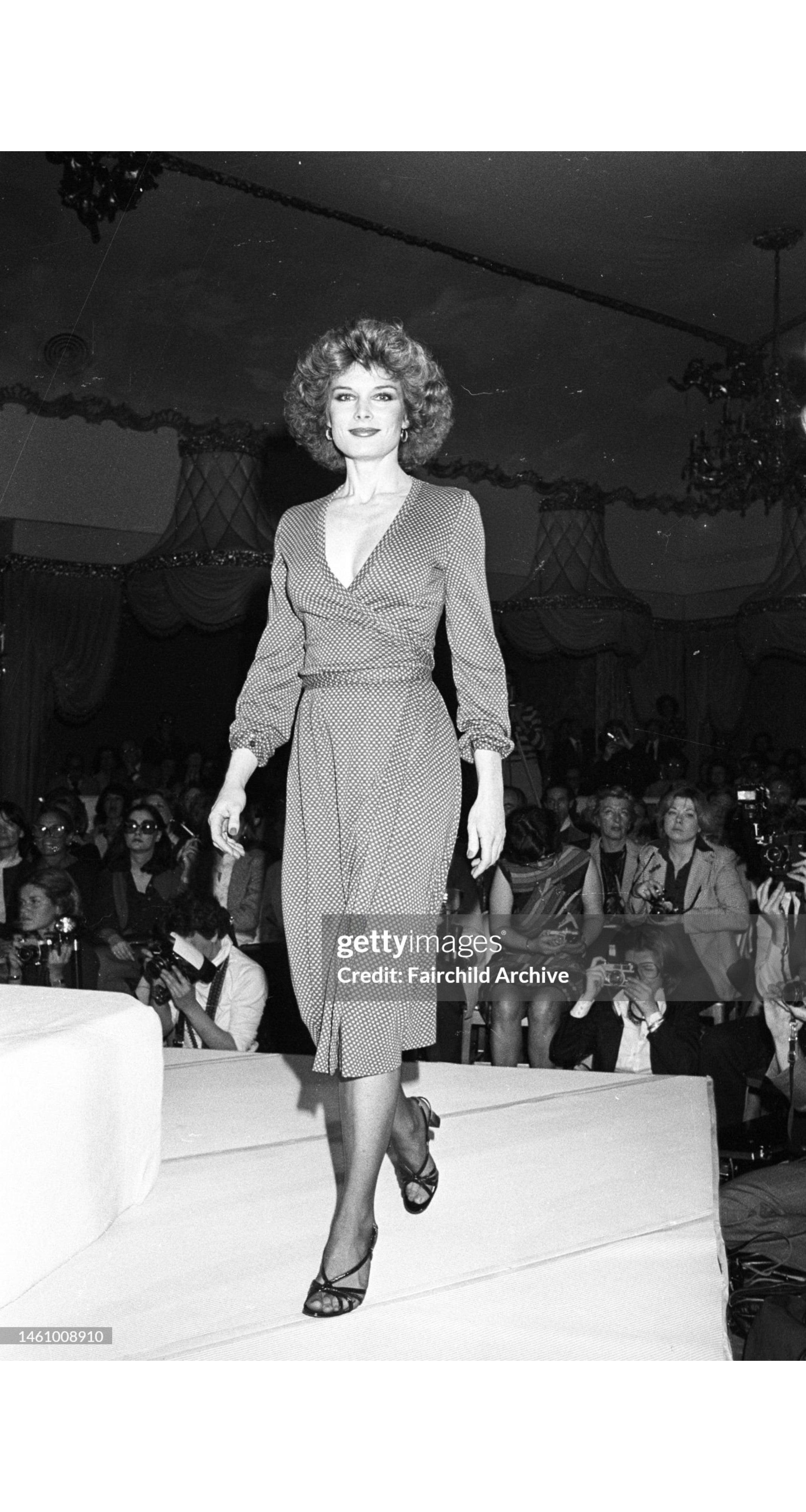 1977 F/W Ivy Print Yellow Cotton Jersey Wrap Dress