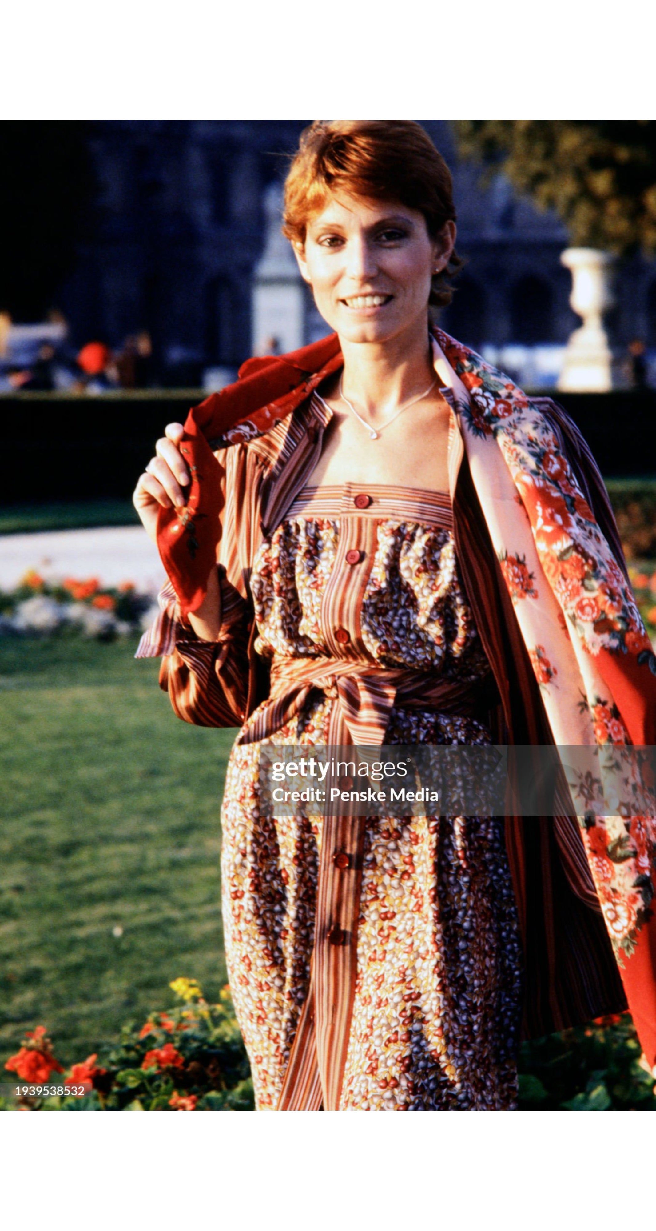 1978 S/S Pear Print Silk Tie-Strap Shift Dress