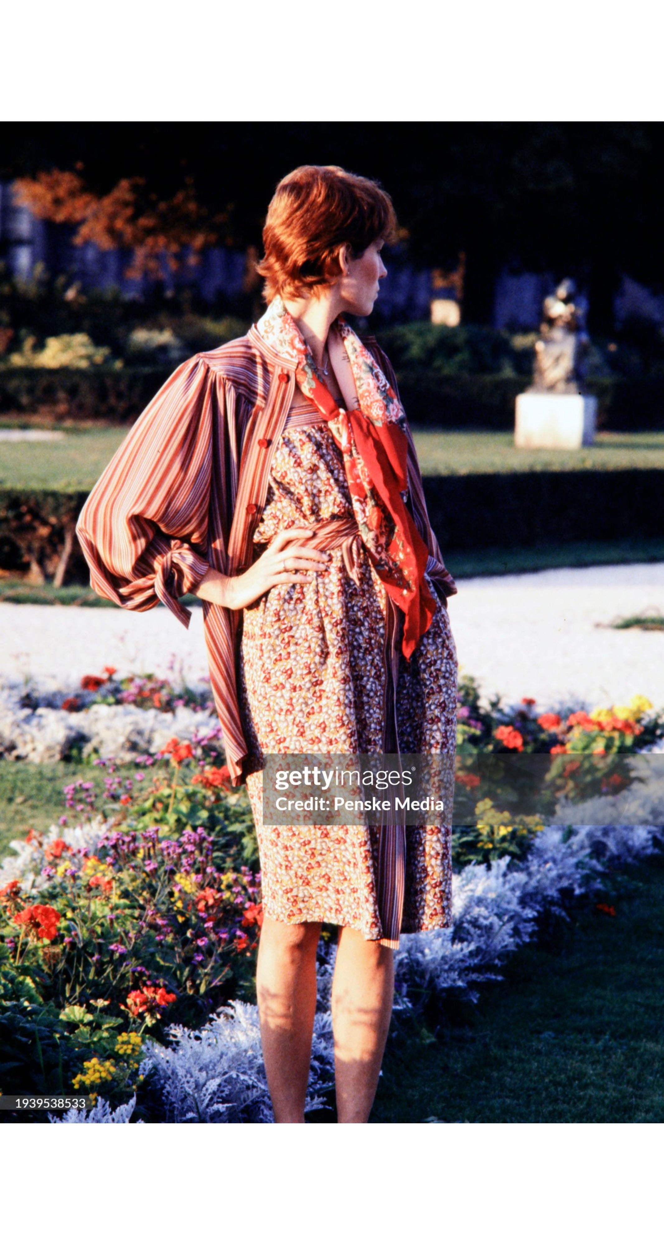 1978 S/S Pear Print Silk Tie-Strap Shift Dress