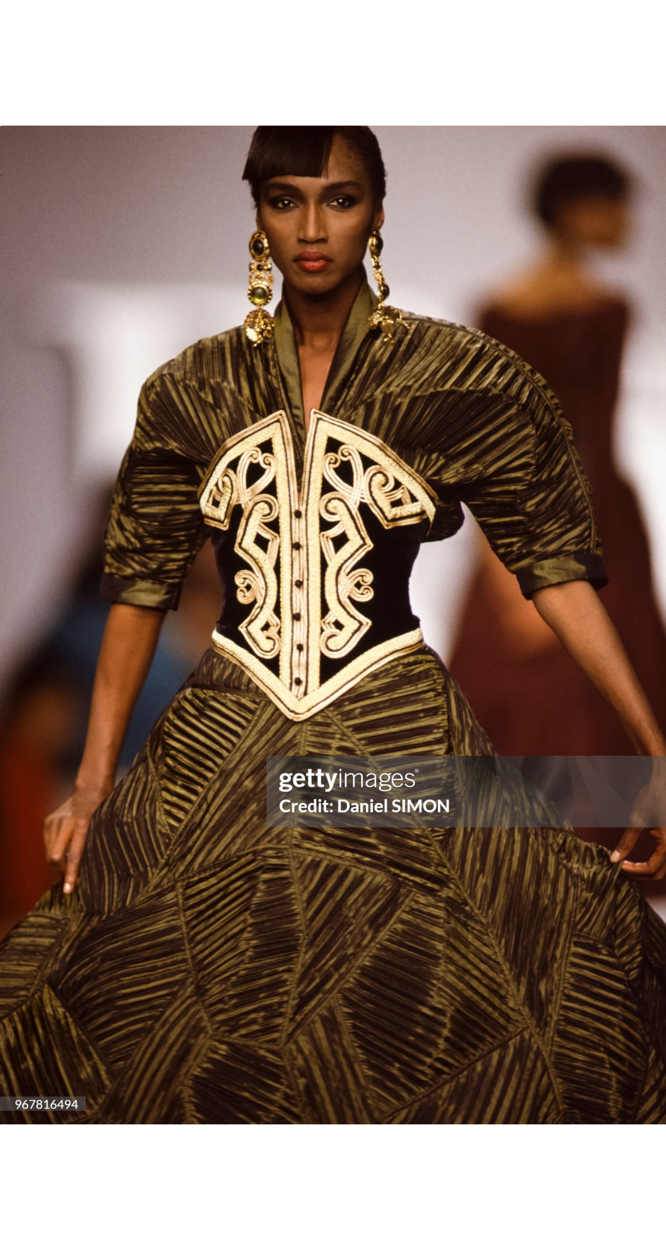 1990-91 F/W Pleated Iridescent Taffeta Cropped Wrap Top