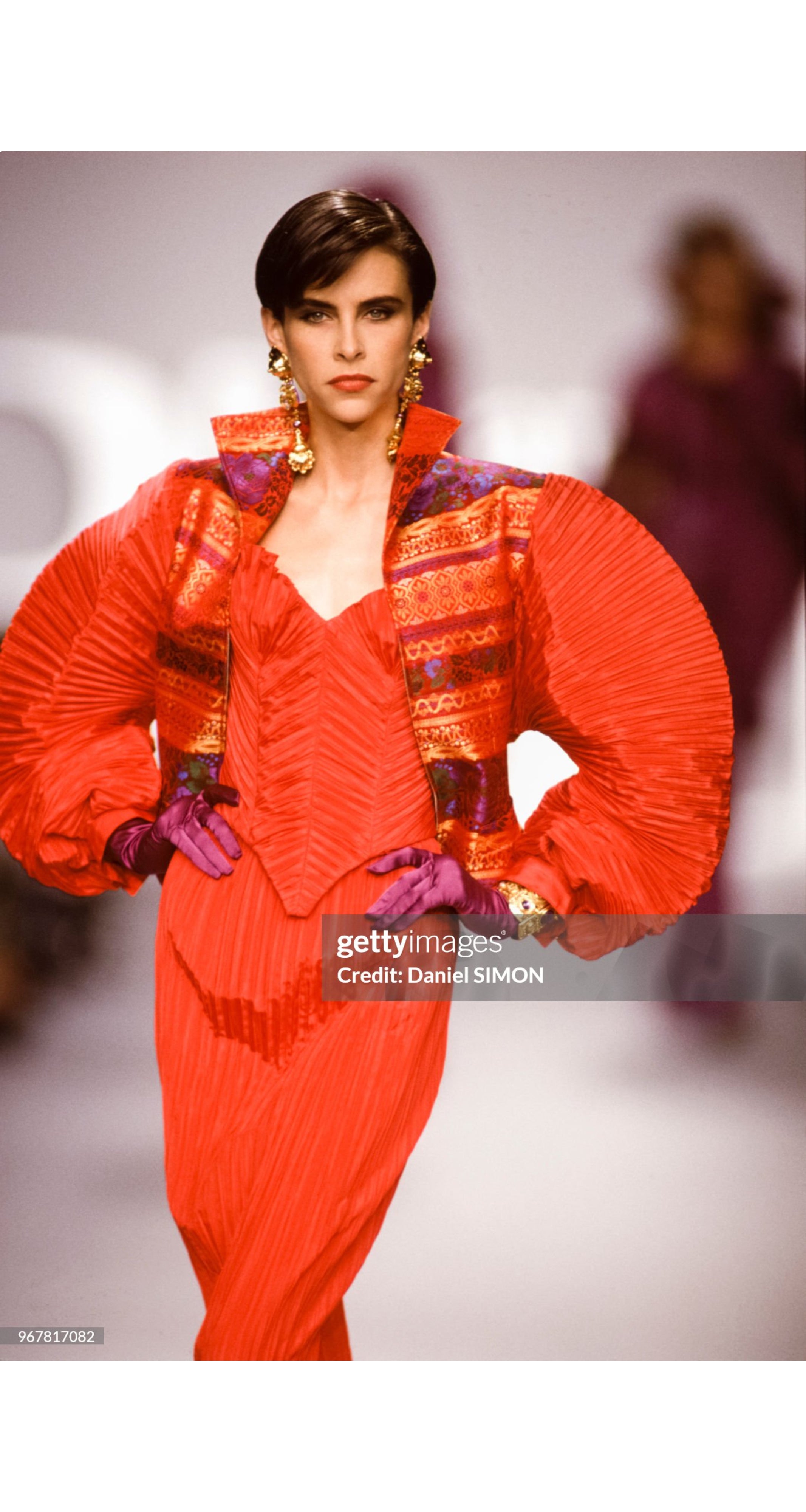 1990-91 F/W Pleated Iridescent Taffeta Cropped Wrap Top