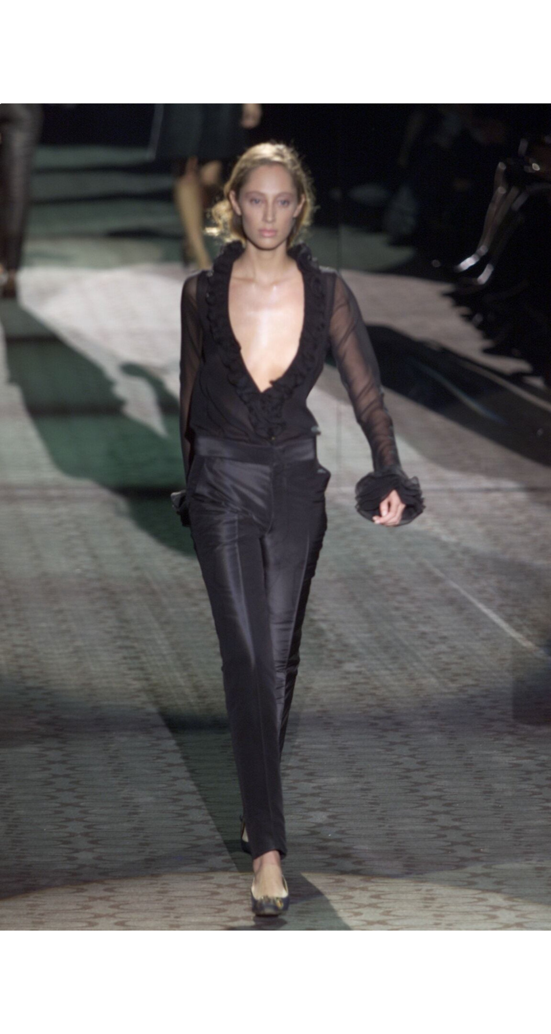 2000 F/W Iridescent Olive Green Cotton Trousers