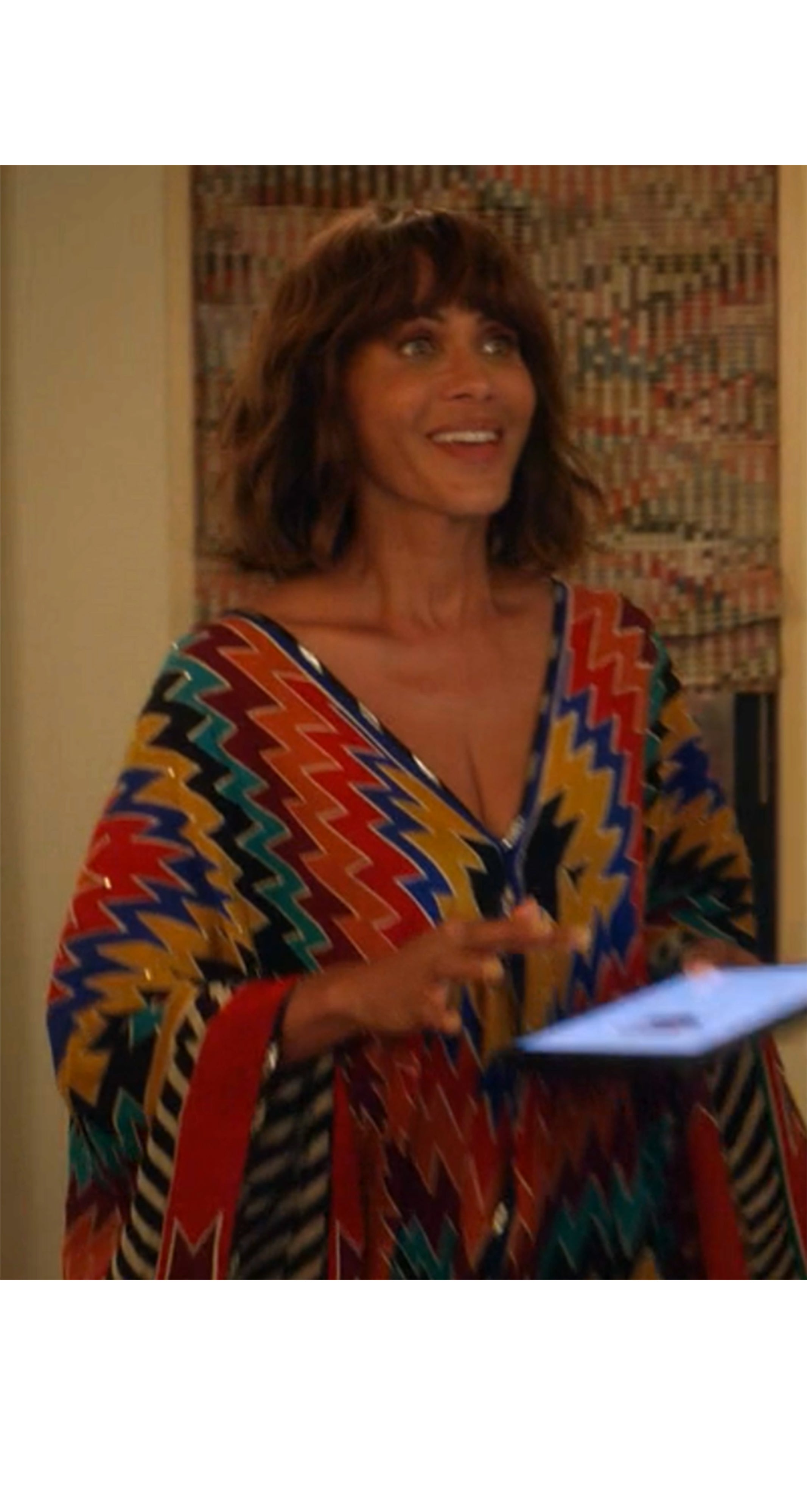 1980s Mixed Print Tassel Kimono Sleeve Jacket