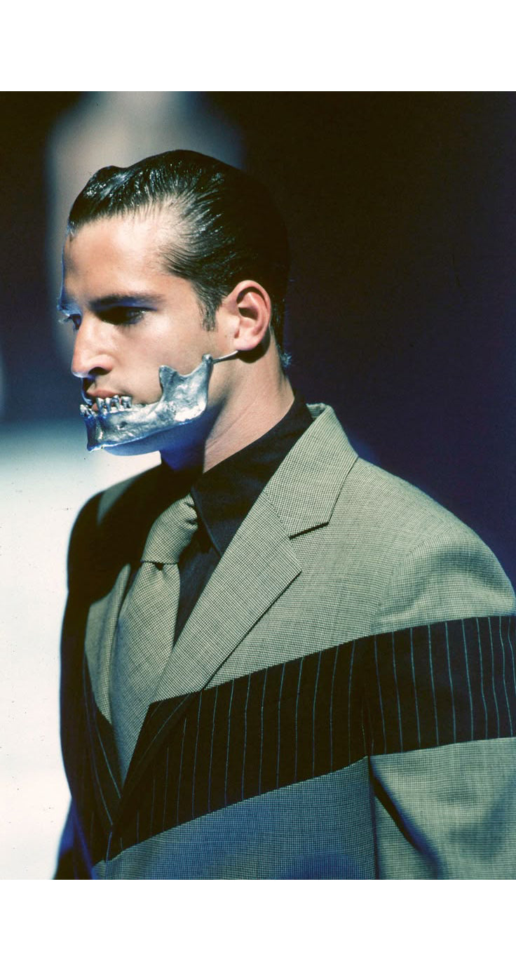 1998 S/S "Untitled" Men's Spliced Pinstripe & Houndstooth Wool Blazer