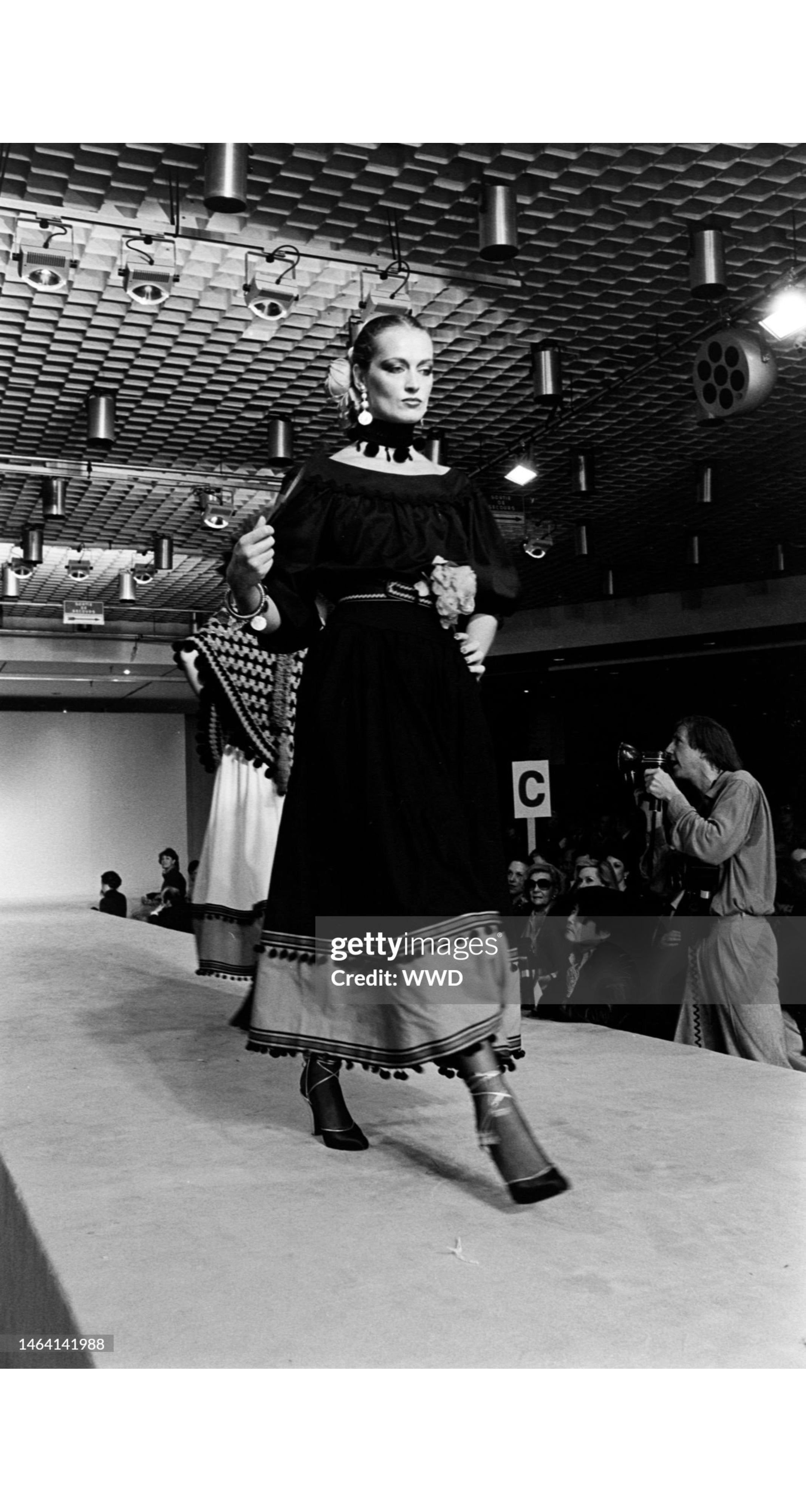 1977 S/S "Spanish Collection" Black Cotton Pom-Pom Circle Skirt