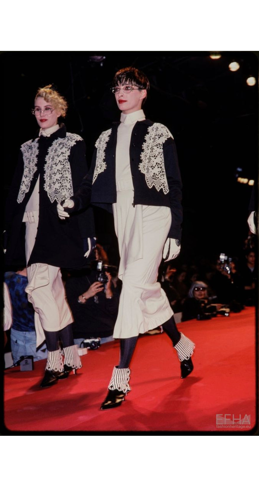 1989-90 F/W Ecru Wool Jersey Draped Skirt