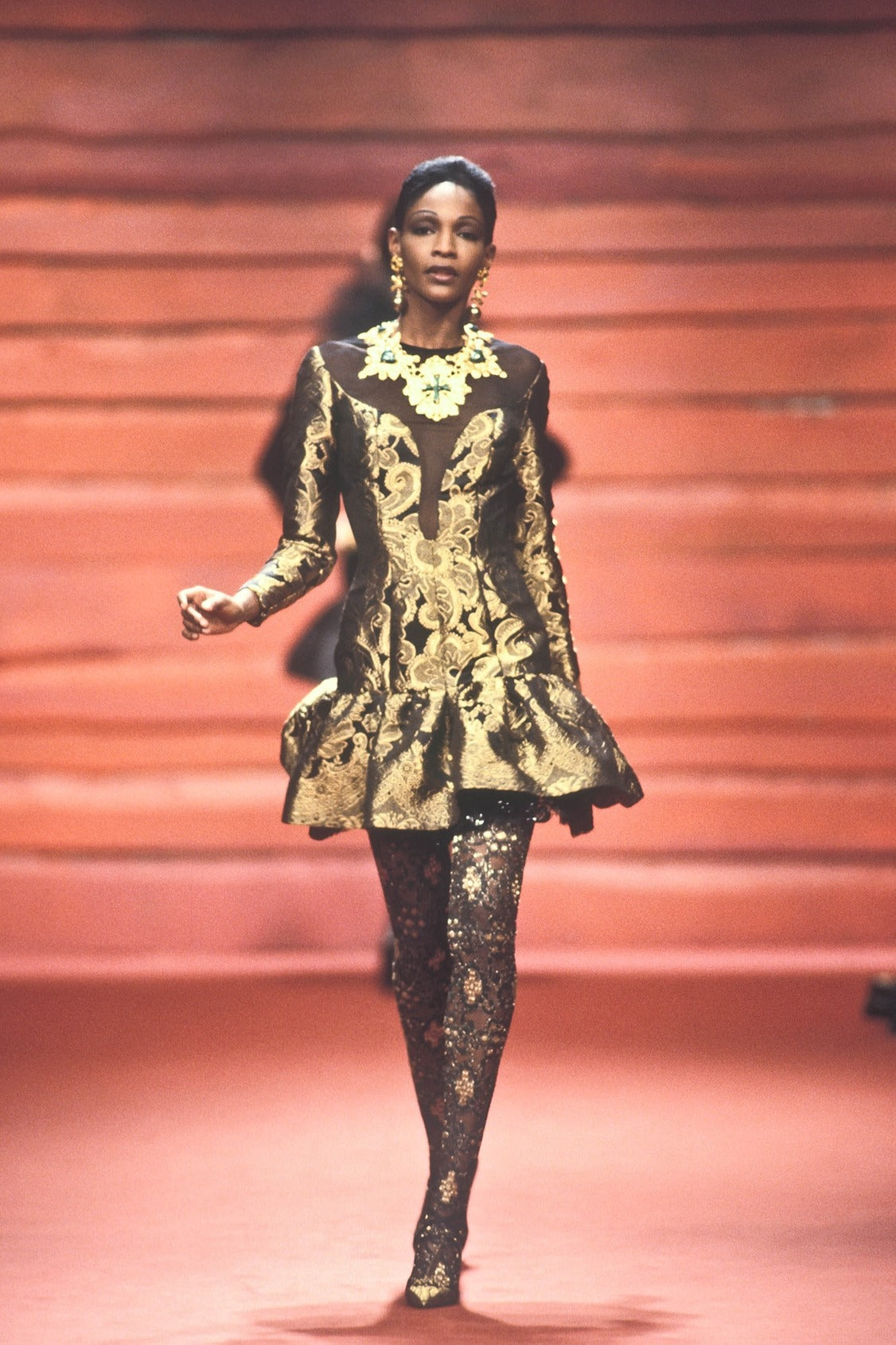 1992-93 F/W Black Velvet Plunge Neck Tutu Dress
