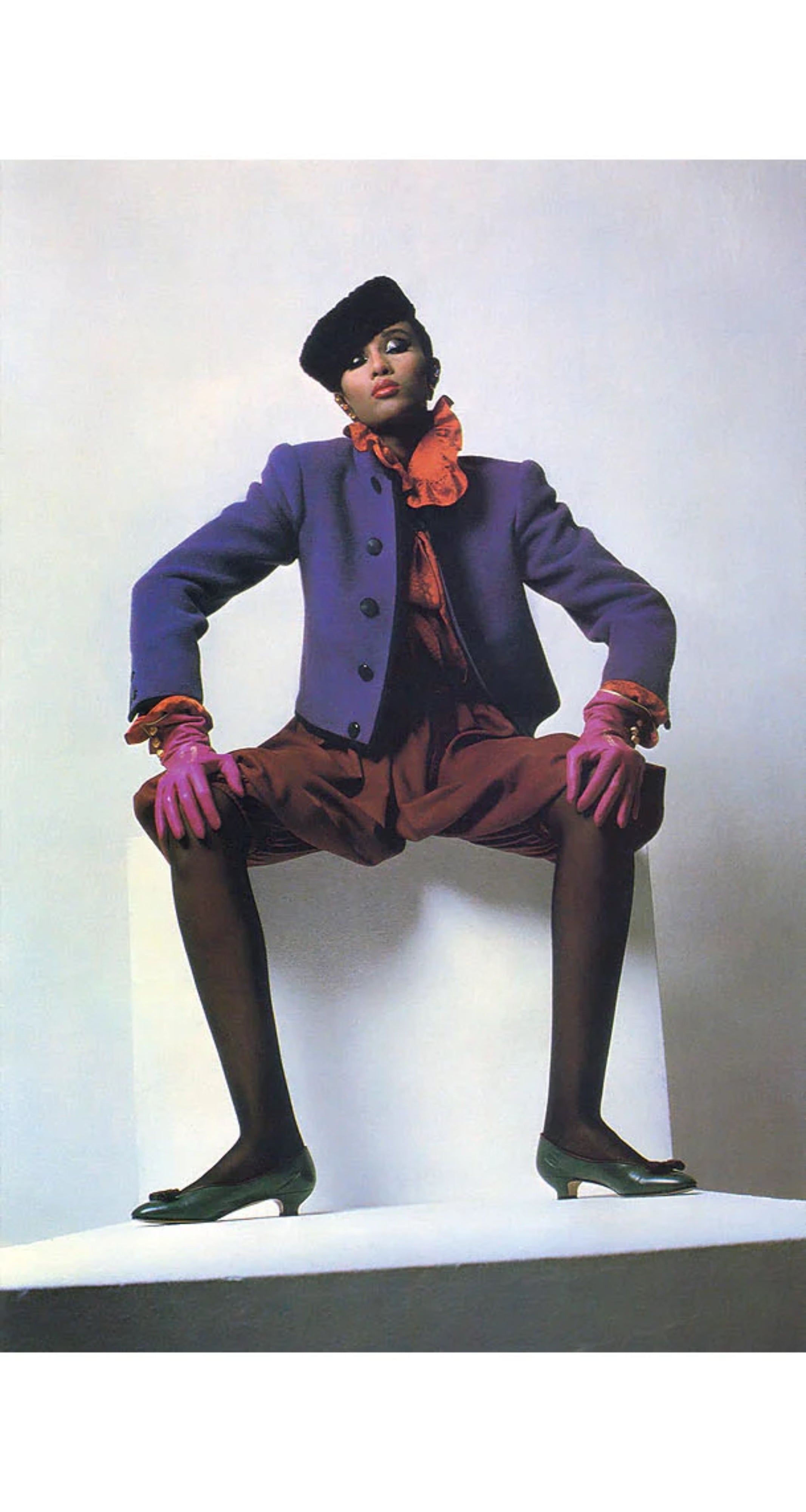 1982-83 F/W Ribbed Burgundy Wool Cropped Jacket